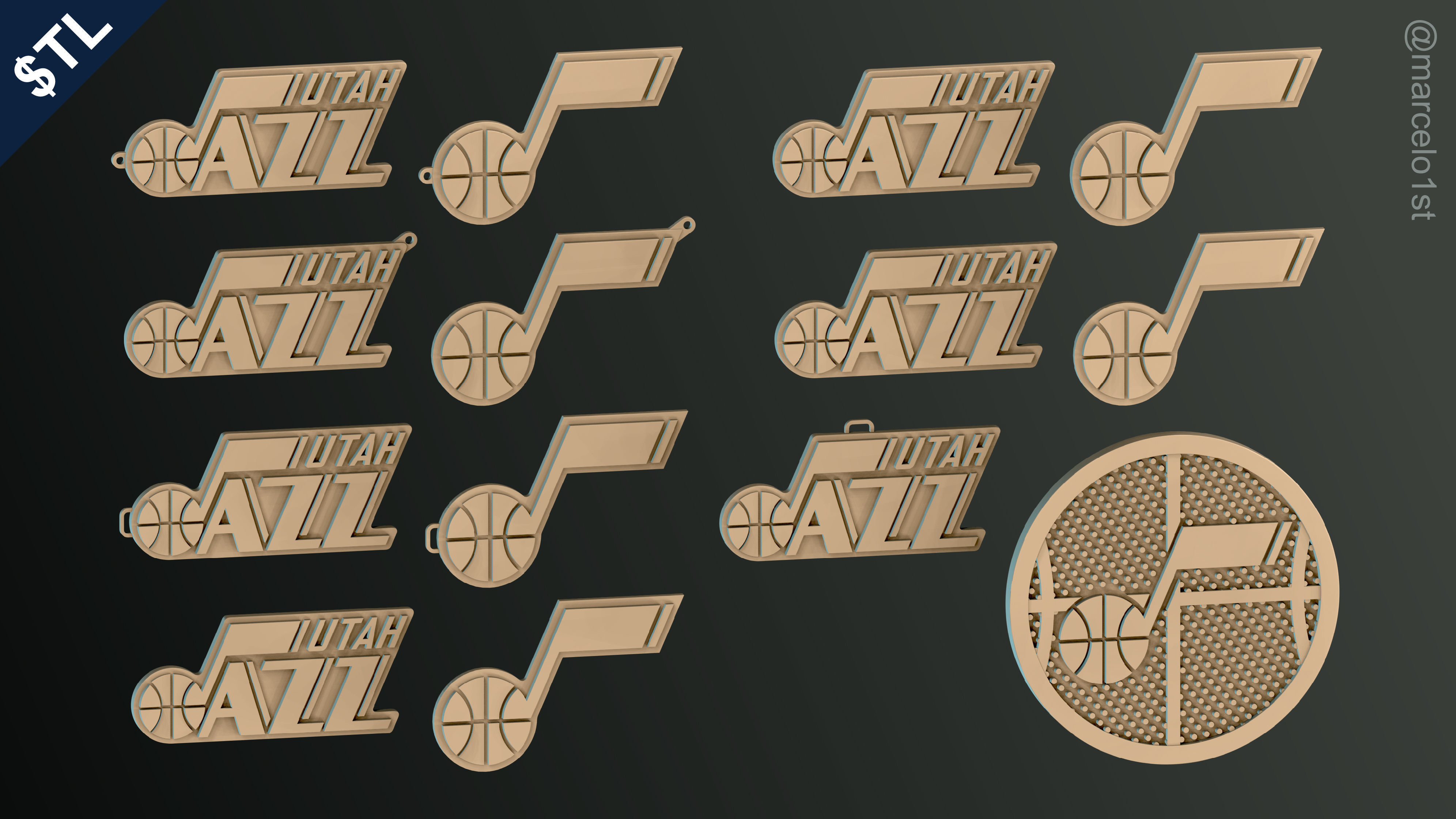 NBA NORTHWEST - Utah Jazz Pack 3D print model_37