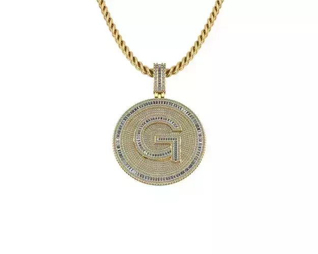 G Letter Men Diamond Pendants