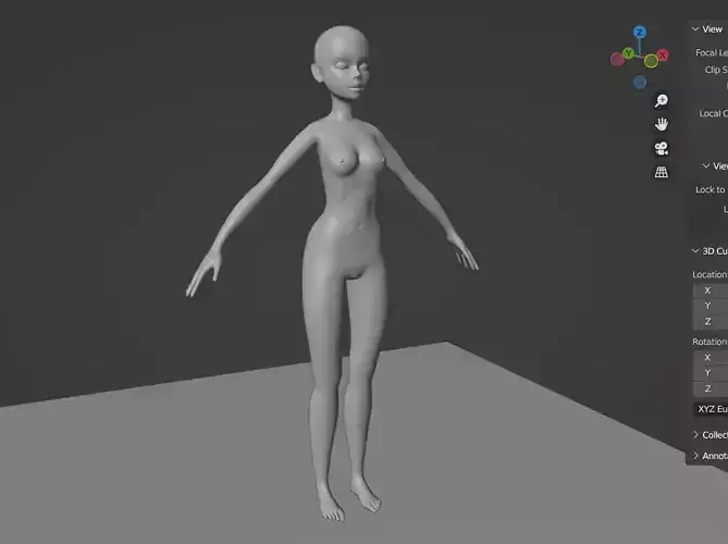 Female Body Base Low-poly 3D model
