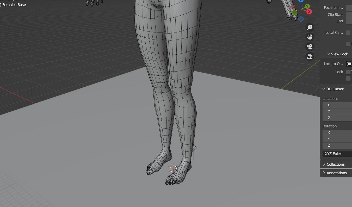 Female Body Base Low-poly 3D model_7