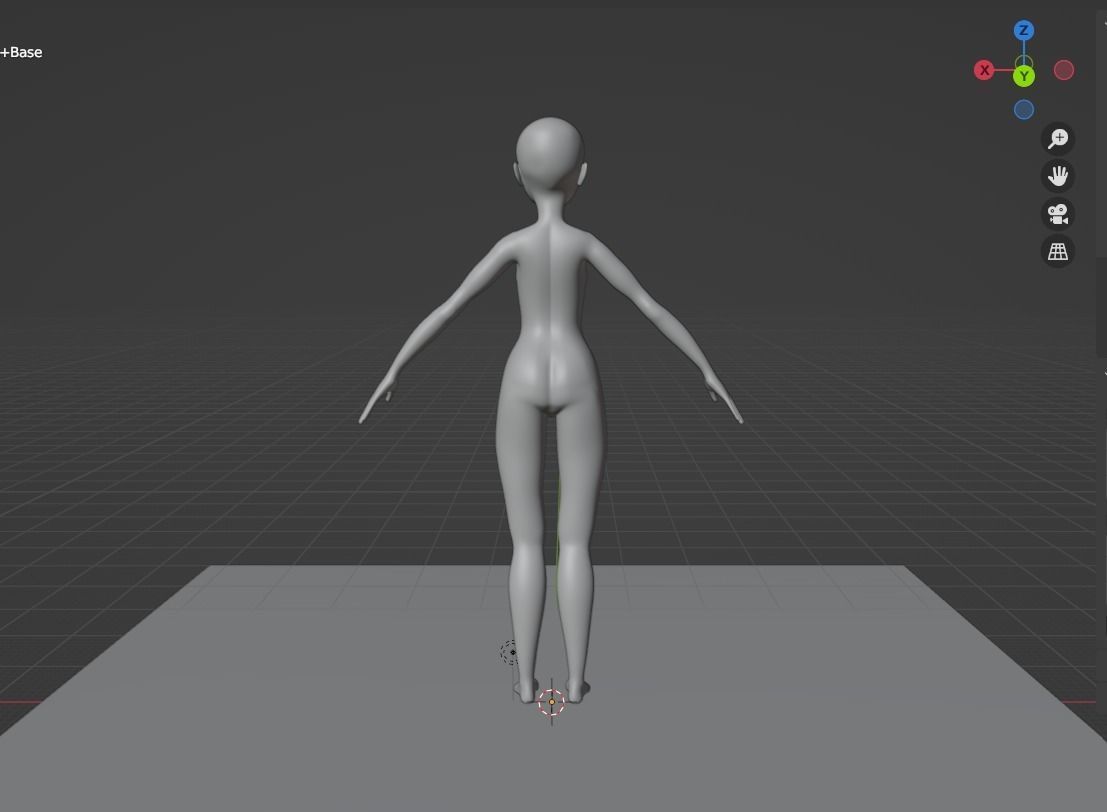 Female Body Base Low-poly 3D model_3