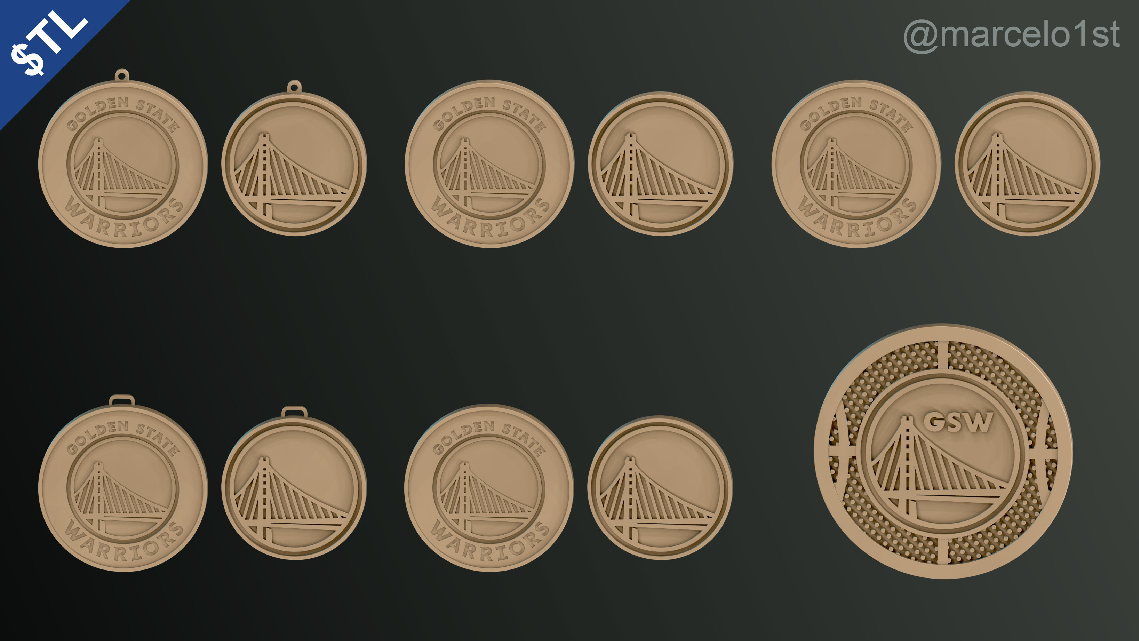 NBA PACIFIC - Golden State Warriors Pack 3D print model_42