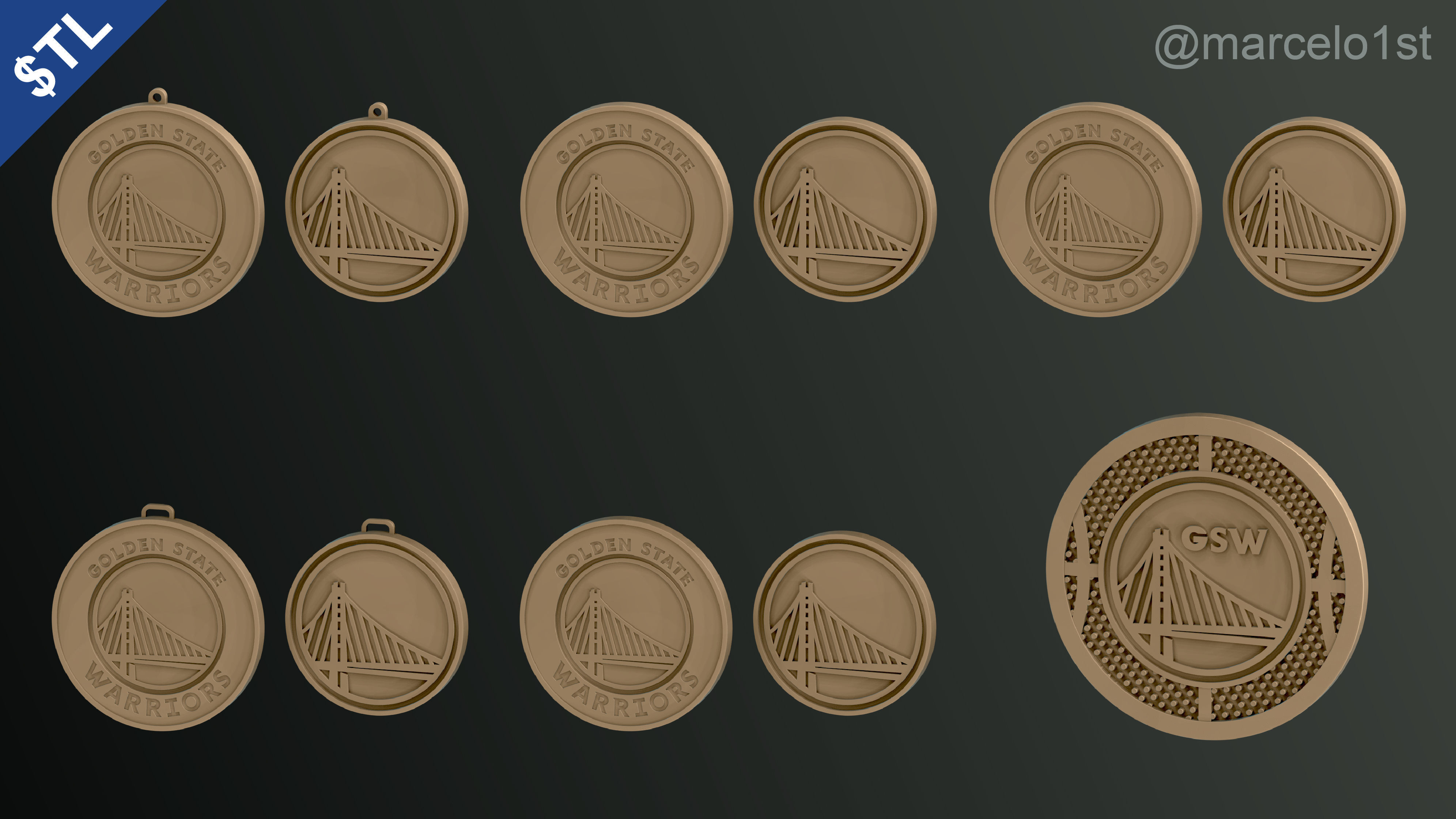 NBA PACIFIC - Golden State Warriors Pack 3D print model_8