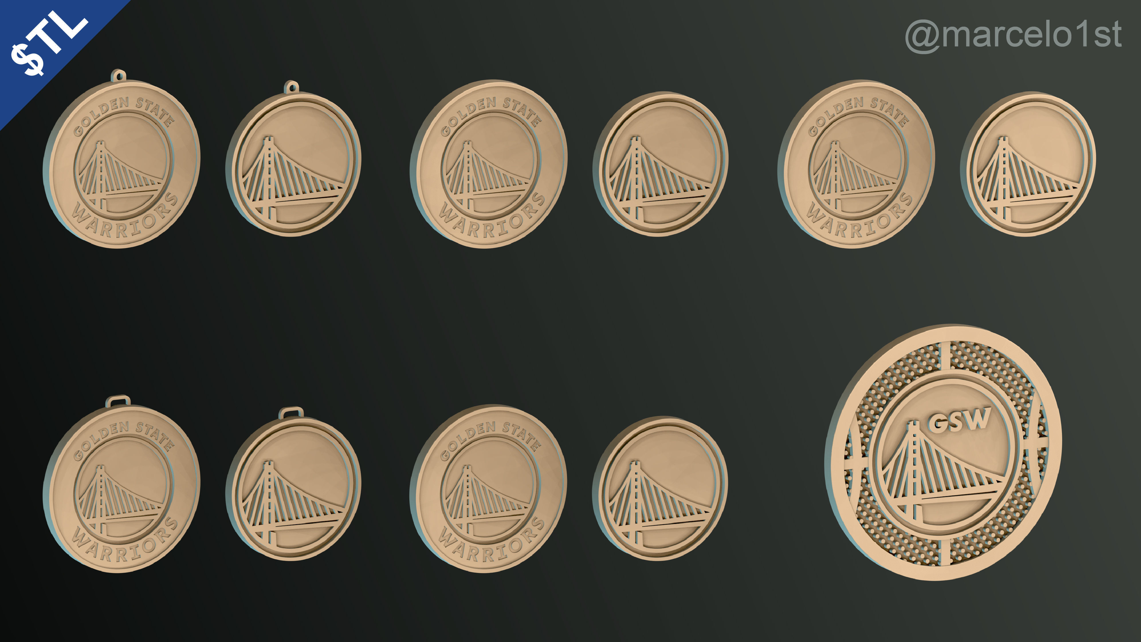 NBA PACIFIC - Golden State Warriors Pack 3D print model_35