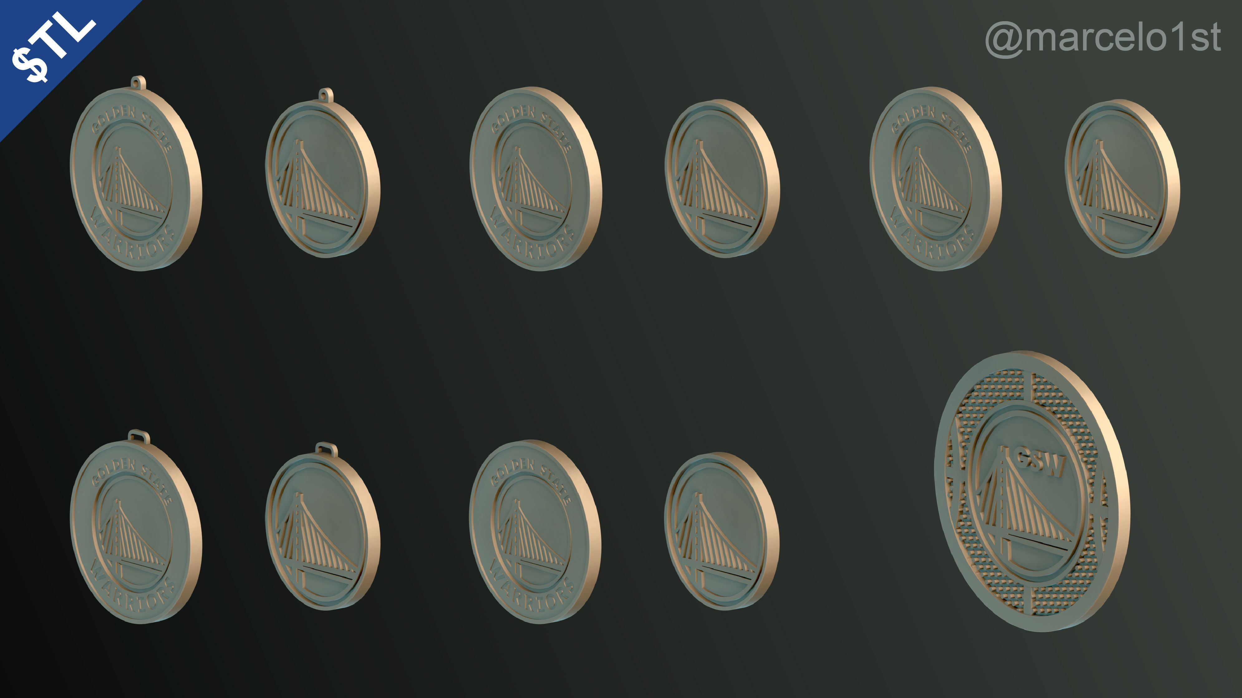 NBA PACIFIC - Golden State Warriors Pack 3D print model_12