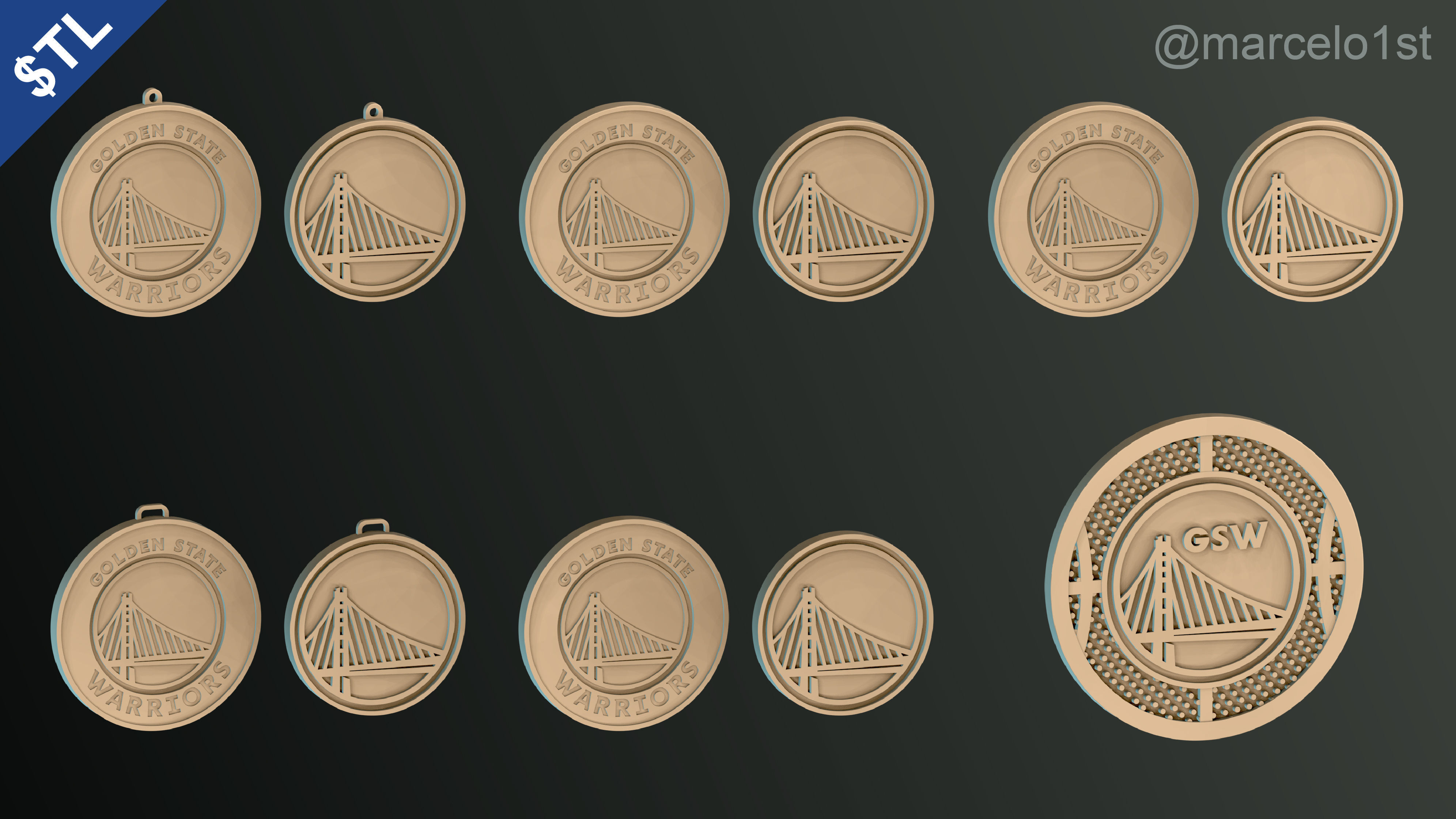 NBA PACIFIC - Golden State Warriors Pack 3D print model_36