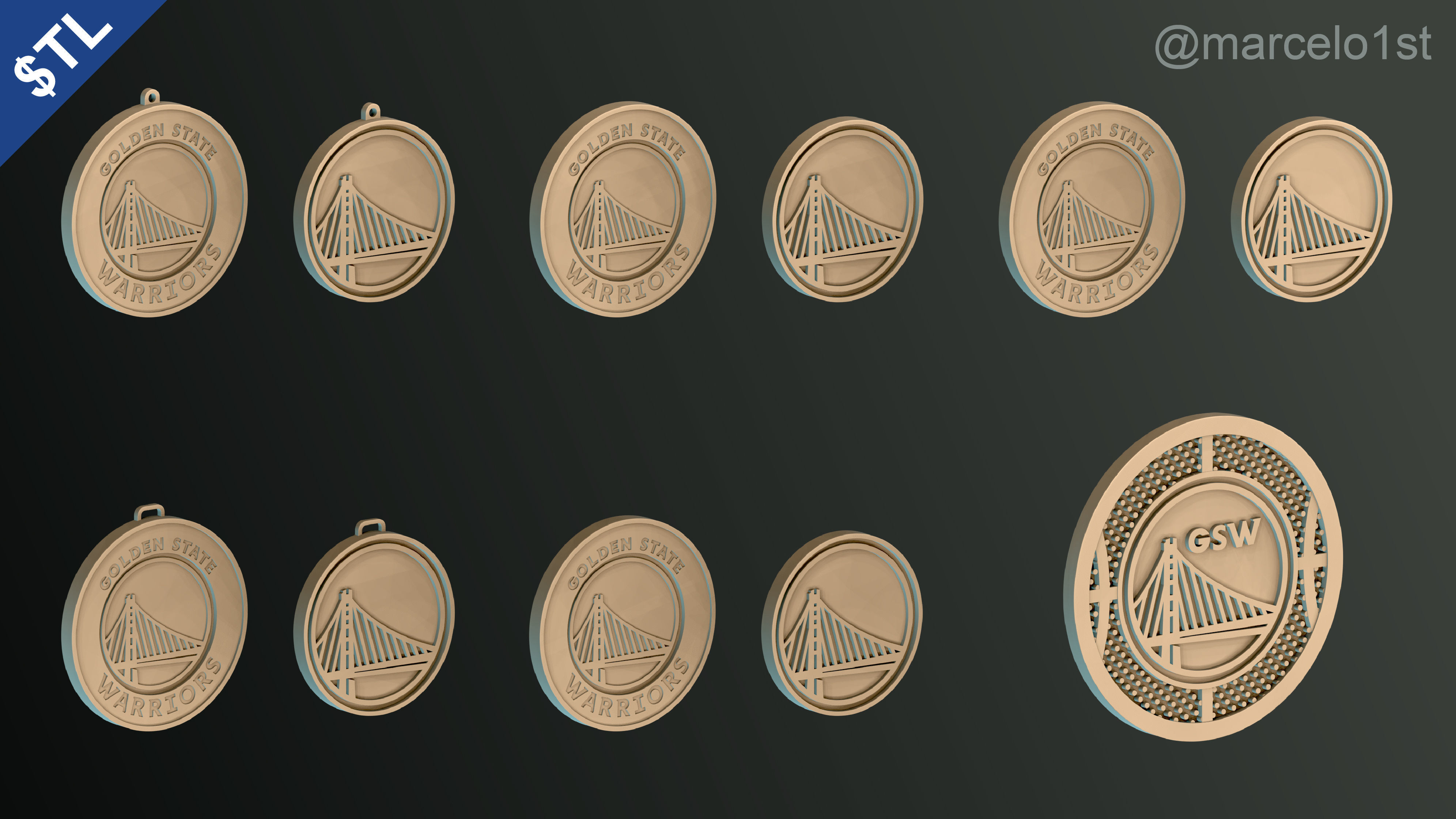 NBA PACIFIC - Golden State Warriors Pack 3D print model_34