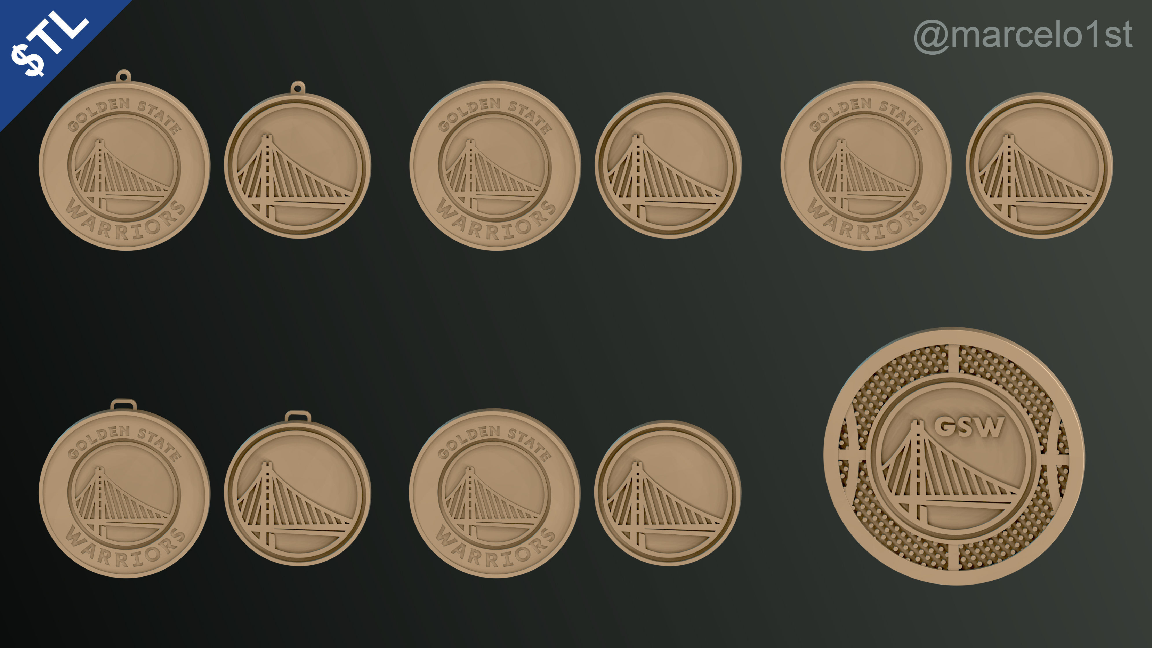 NBA PACIFIC - Golden State Warriors Pack 3D print model_6