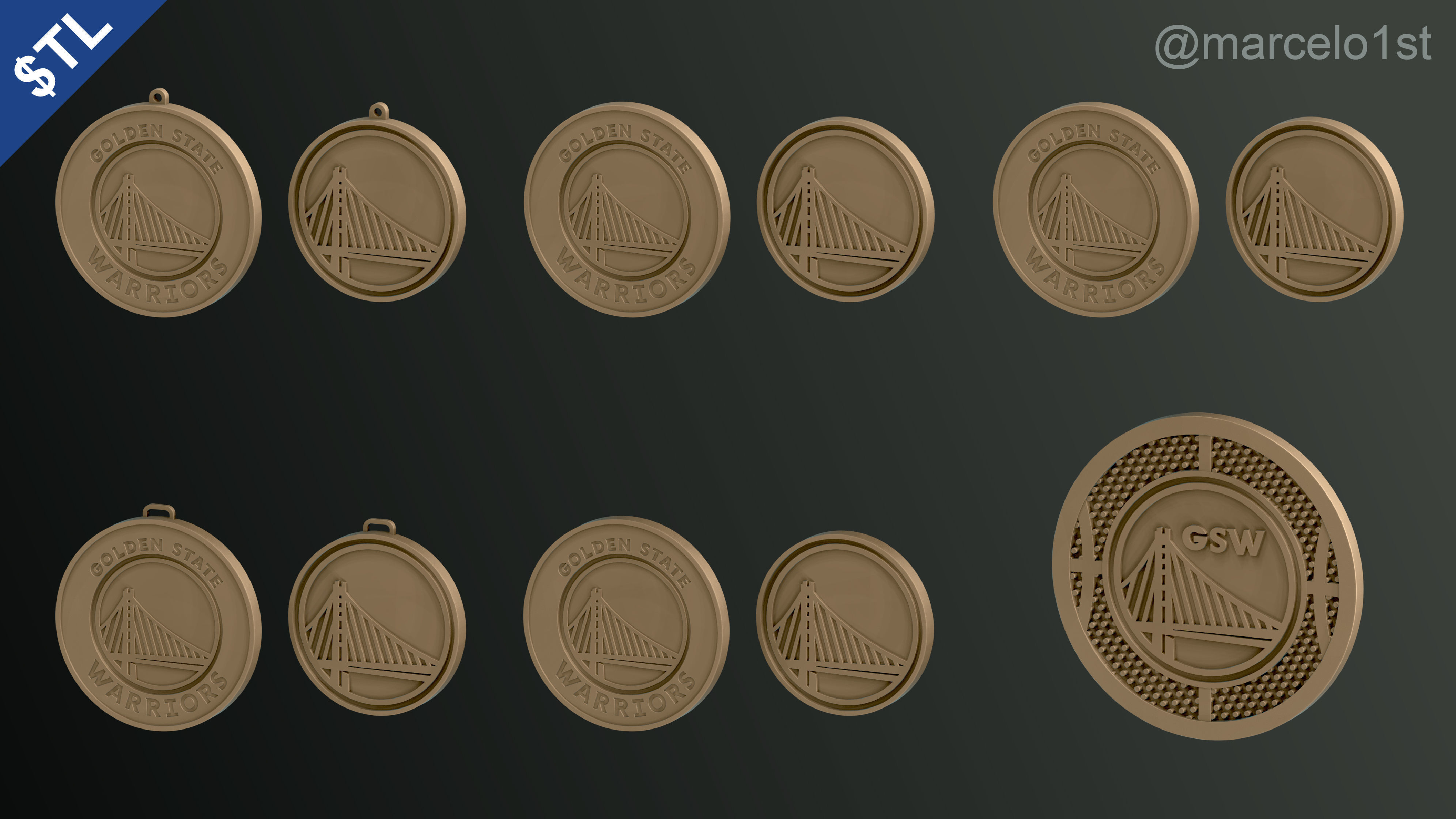 NBA PACIFIC - Golden State Warriors Pack 3D print model_9