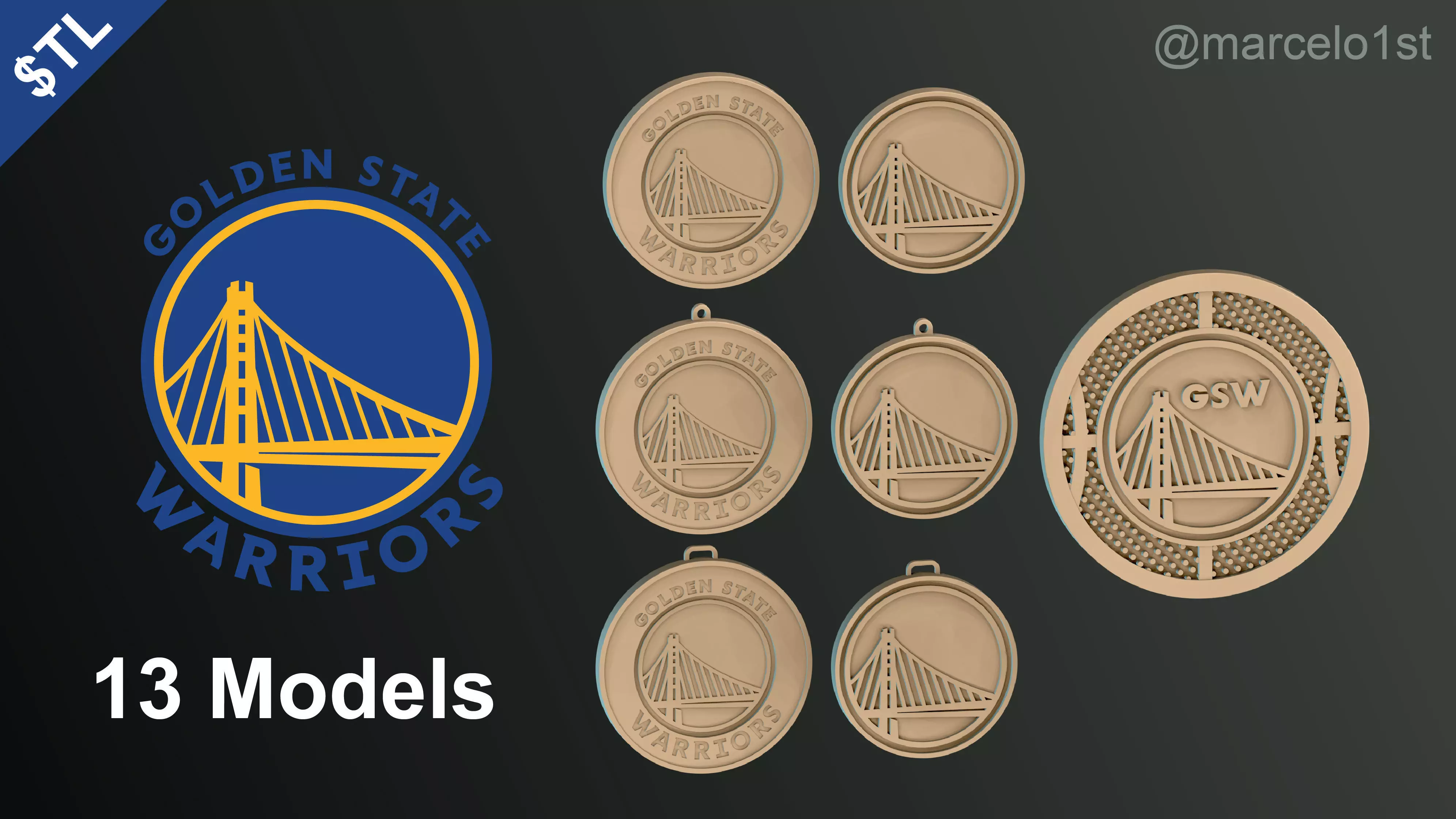 NBA PACIFIC - Golden State Warriors Pack 3D print model_0