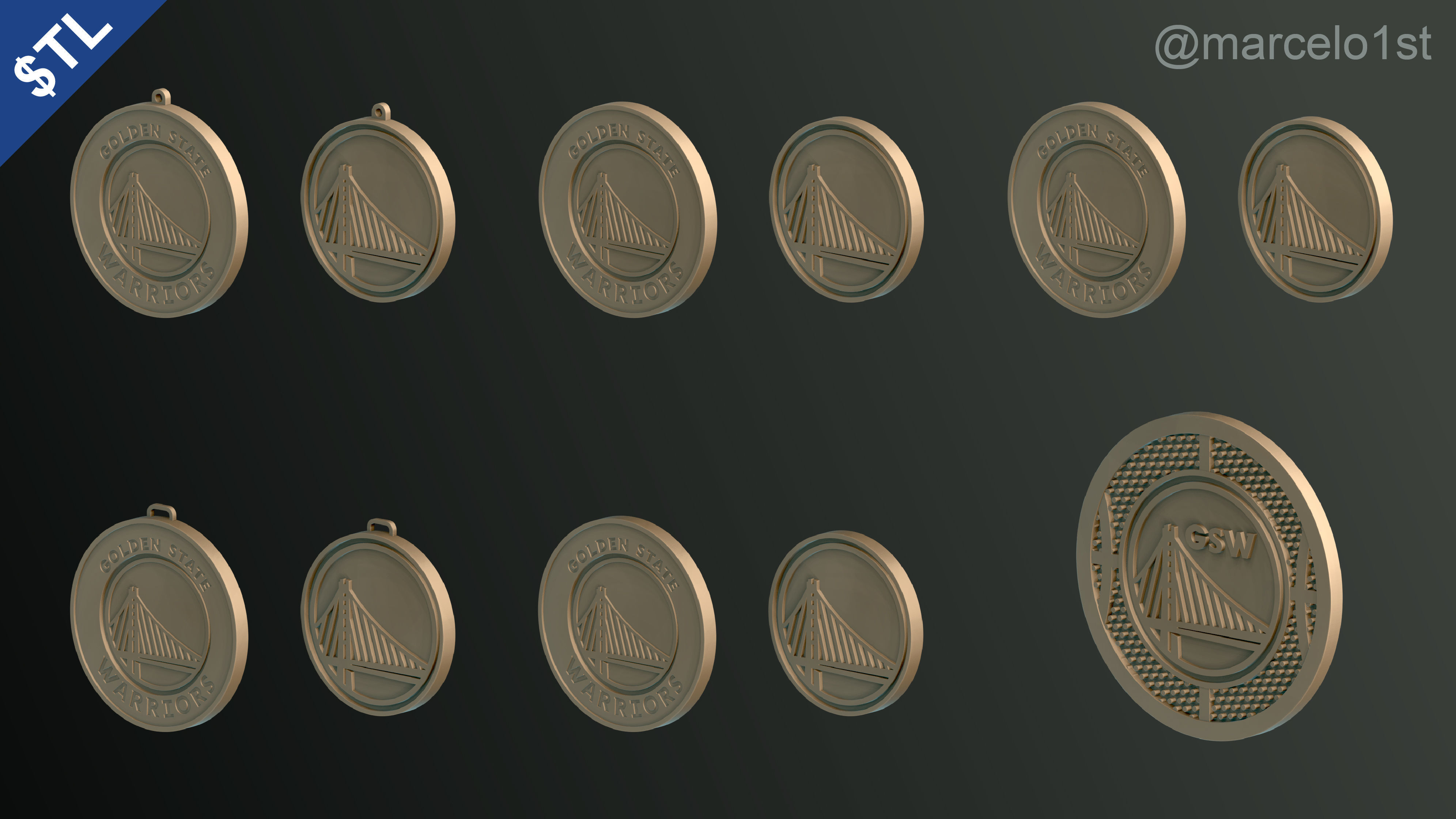 NBA PACIFIC - Golden State Warriors Pack 3D print model_11