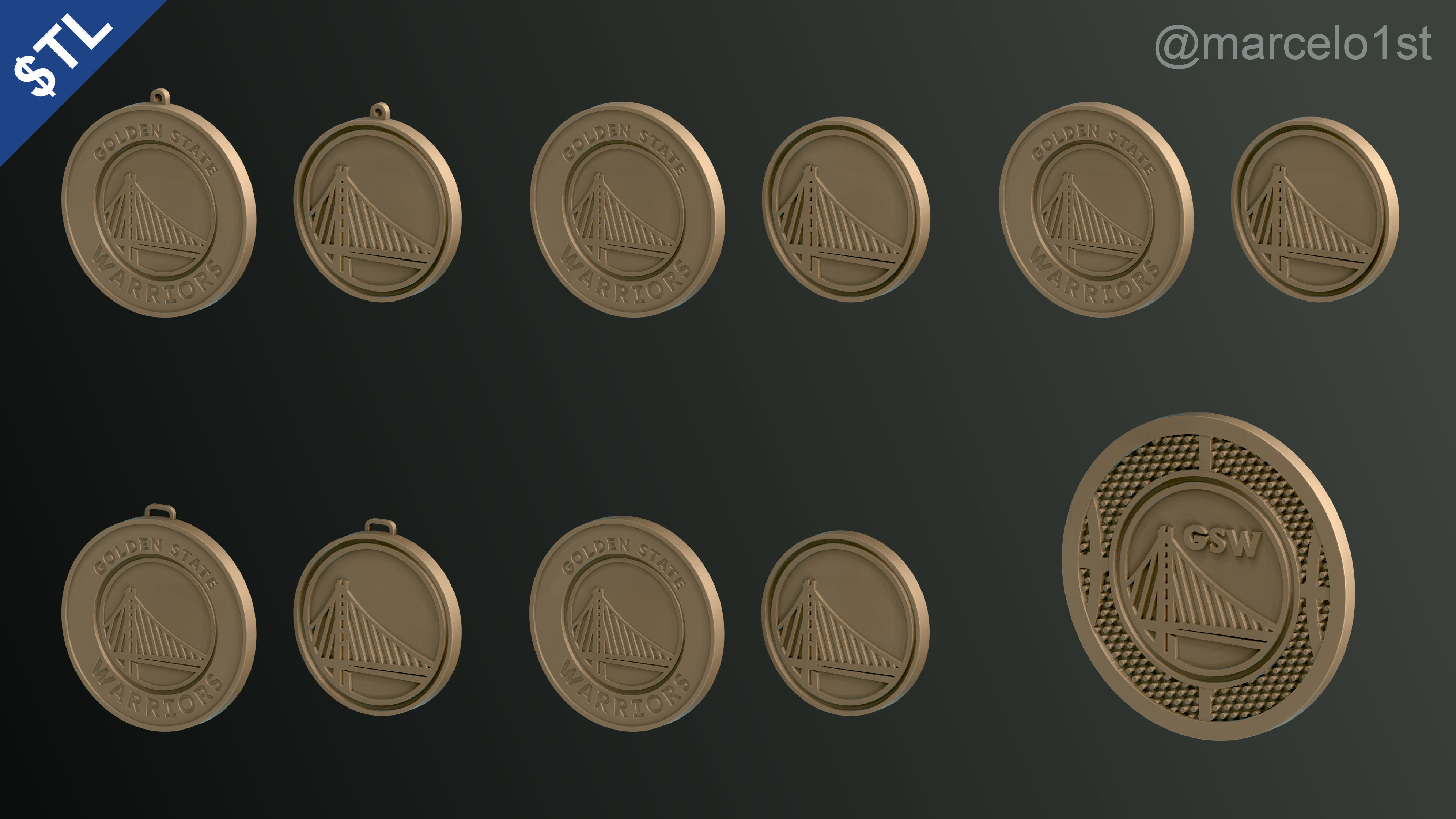 NBA PACIFIC - Golden State Warriors Pack 3D print model_10