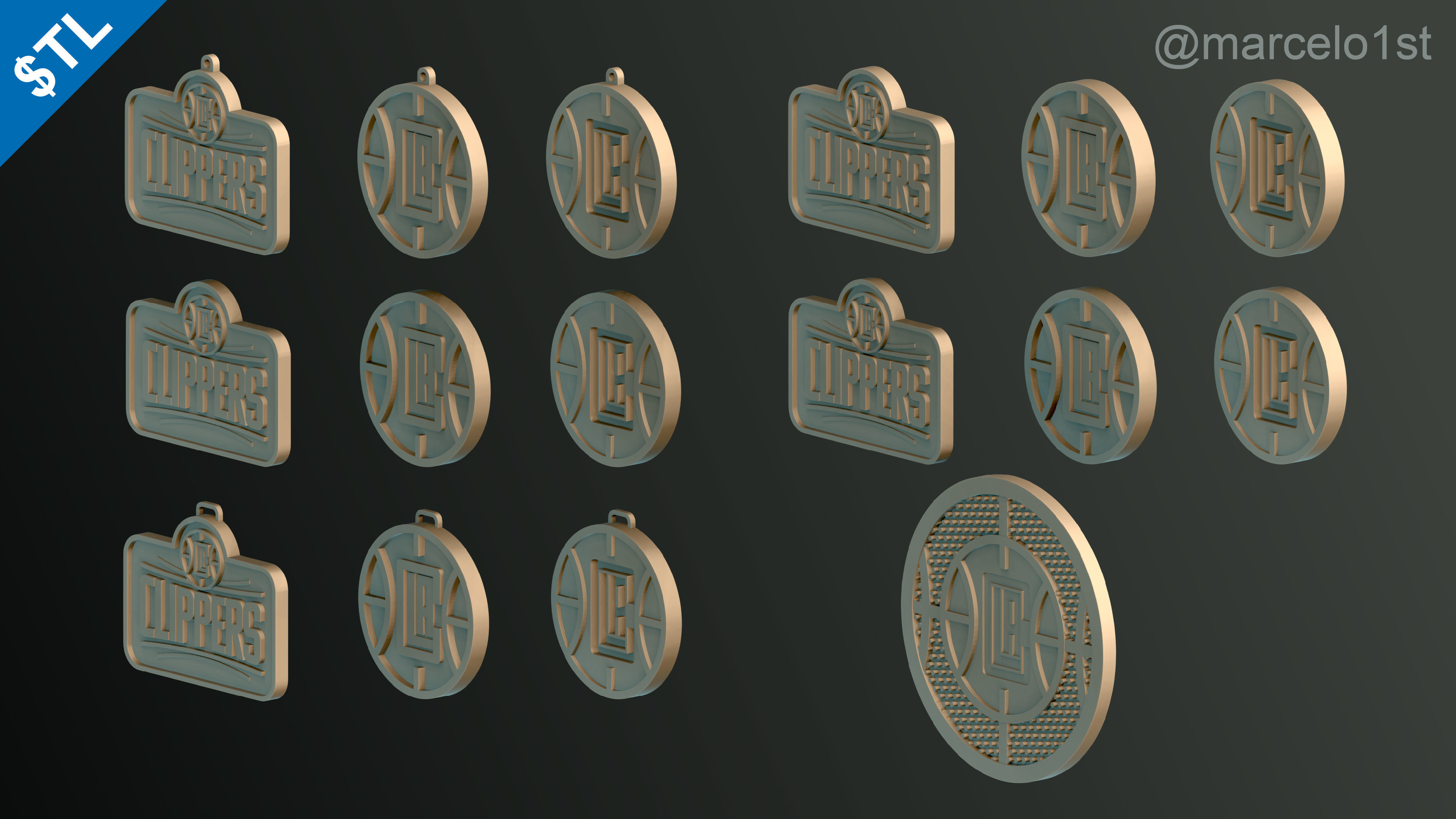 NBA PACIFIC - Los Angeles Clippers Pack 3D print model_12