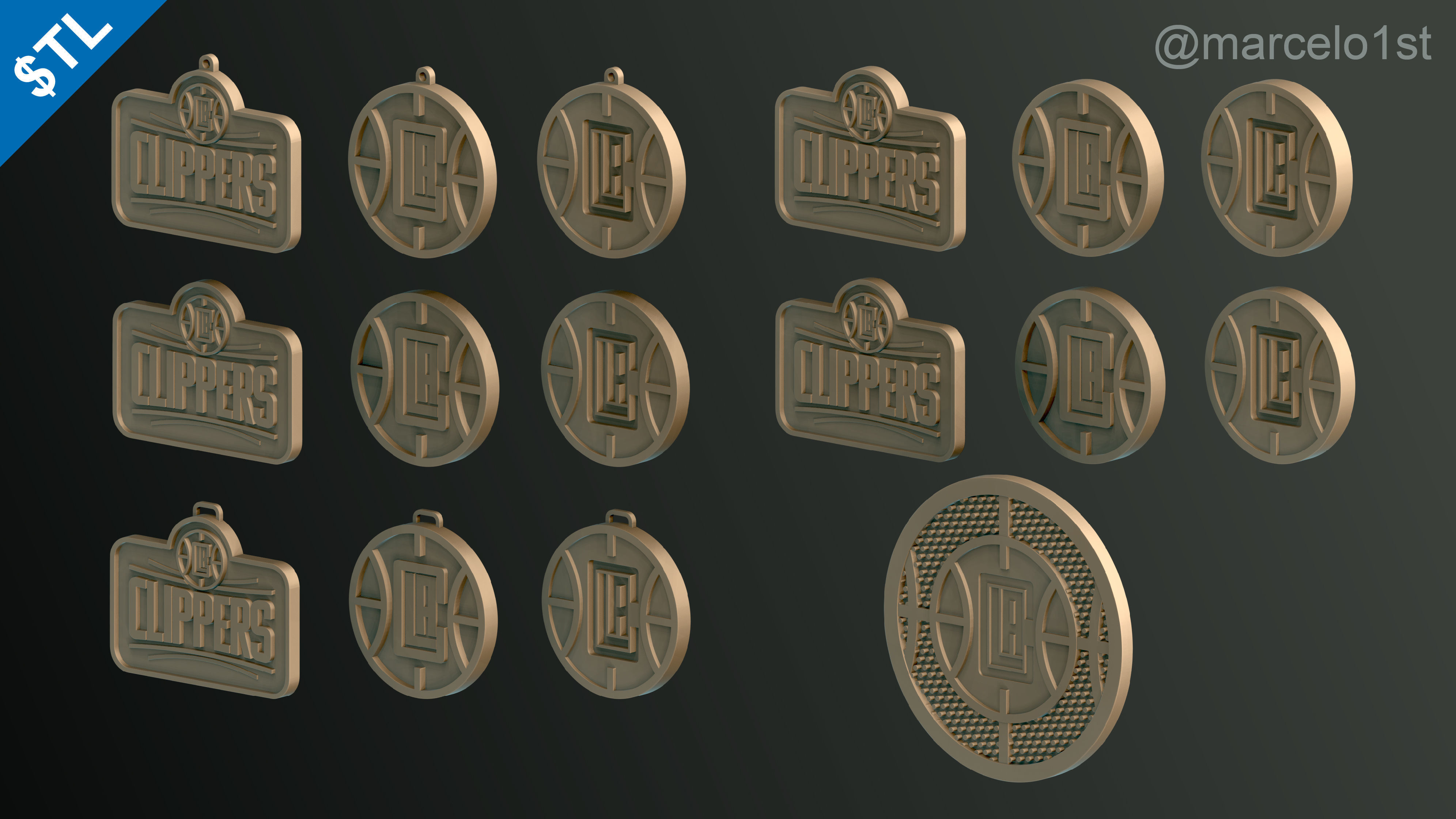 NBA PACIFIC - Los Angeles Clippers Pack 3D print model_11