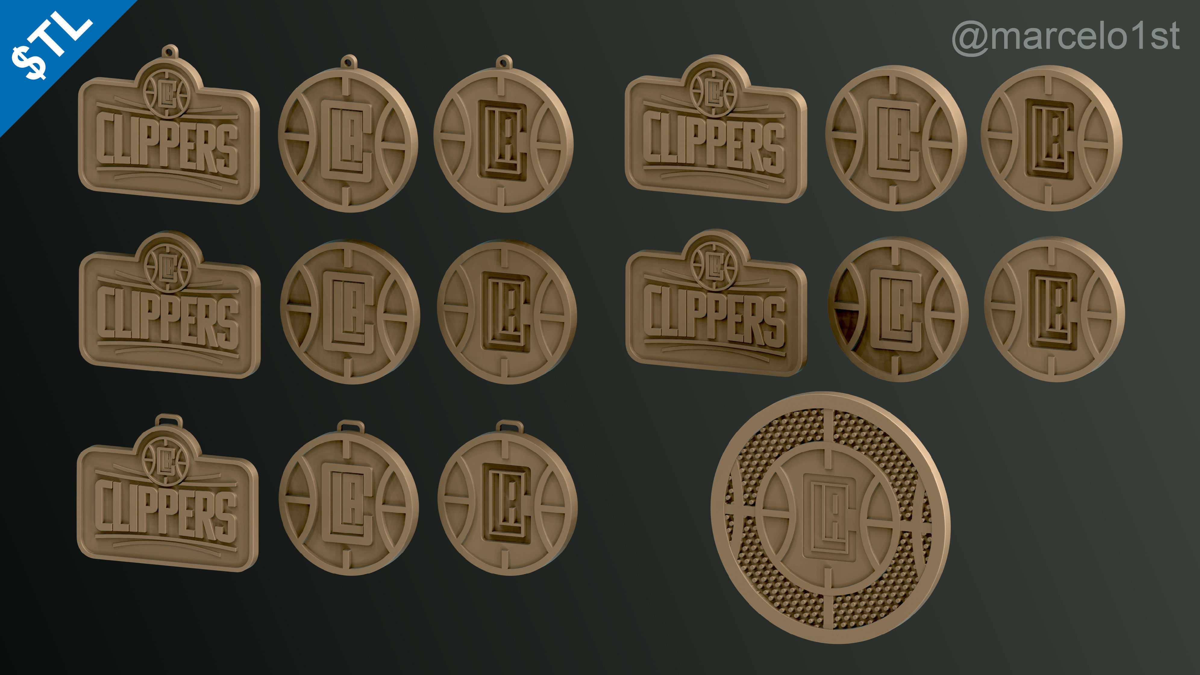 NBA PACIFIC - Los Angeles Clippers Pack 3D print model_9