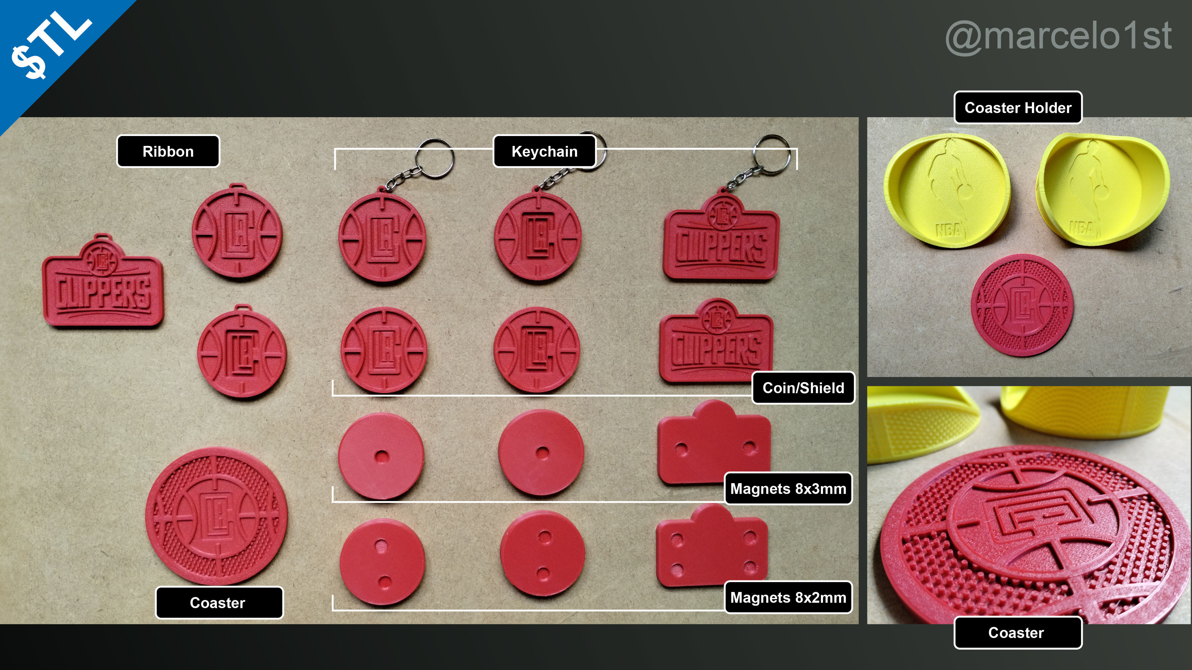 NBA PACIFIC - Los Angeles Clippers Pack 3D print model_1
