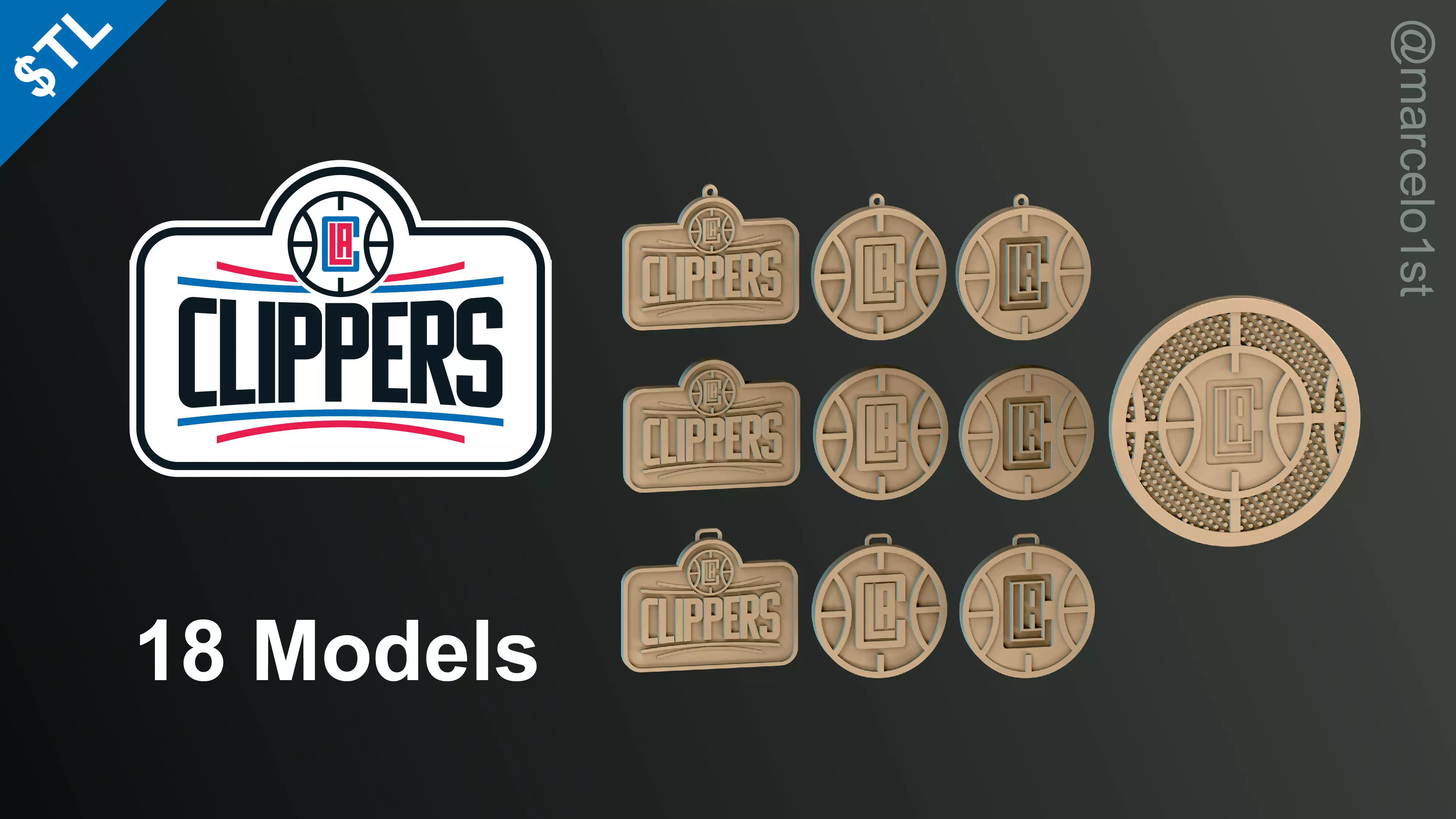 NBA PACIFIC - Los Angeles Clippers Pack 3D print model_0