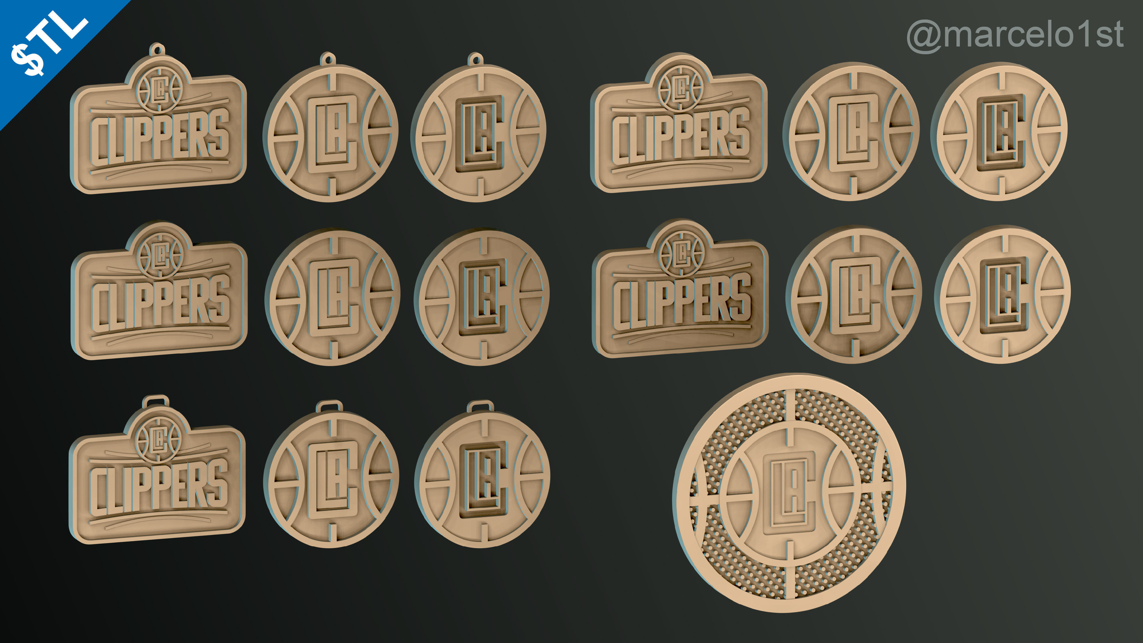 NBA PACIFIC - Los Angeles Clippers Pack 3D print model_36