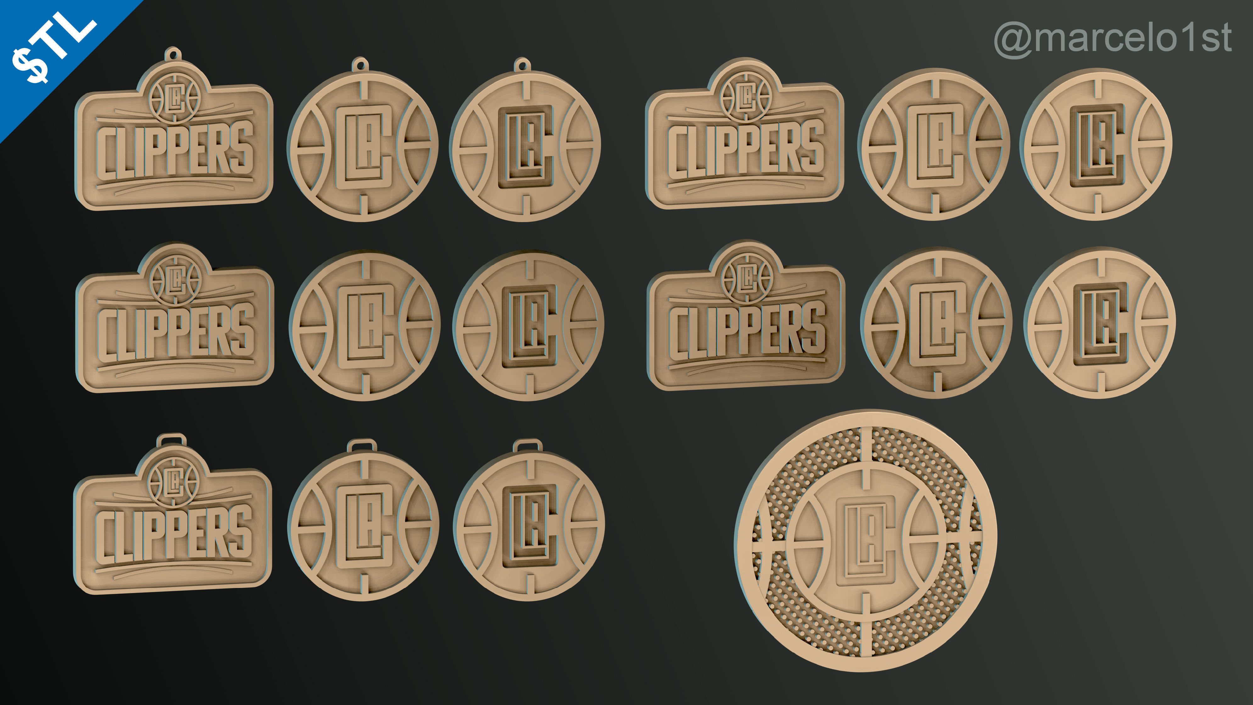 NBA PACIFIC - Los Angeles Clippers Pack 3D print model_37