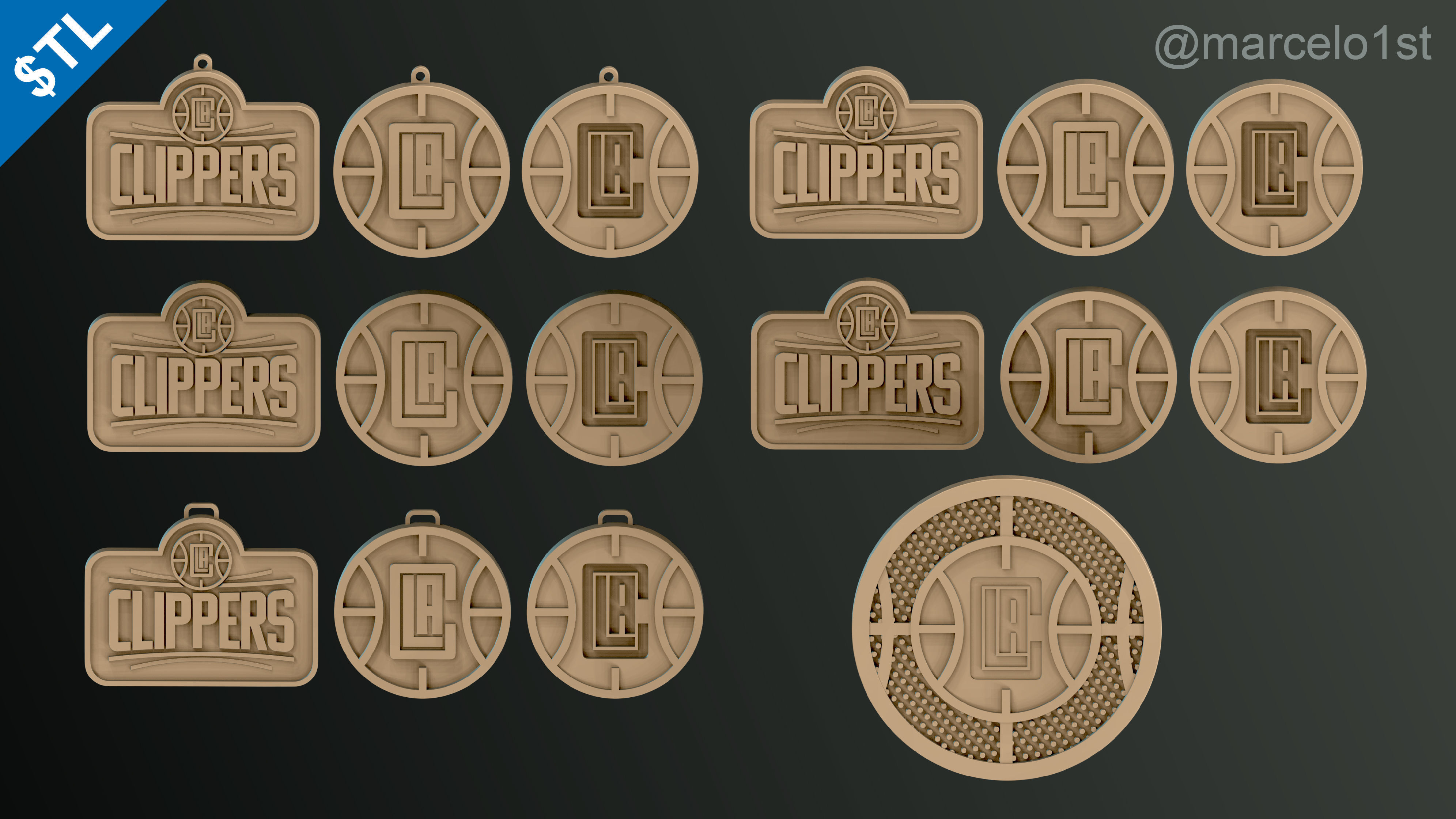 NBA PACIFIC - Los Angeles Clippers Pack 3D print model_4