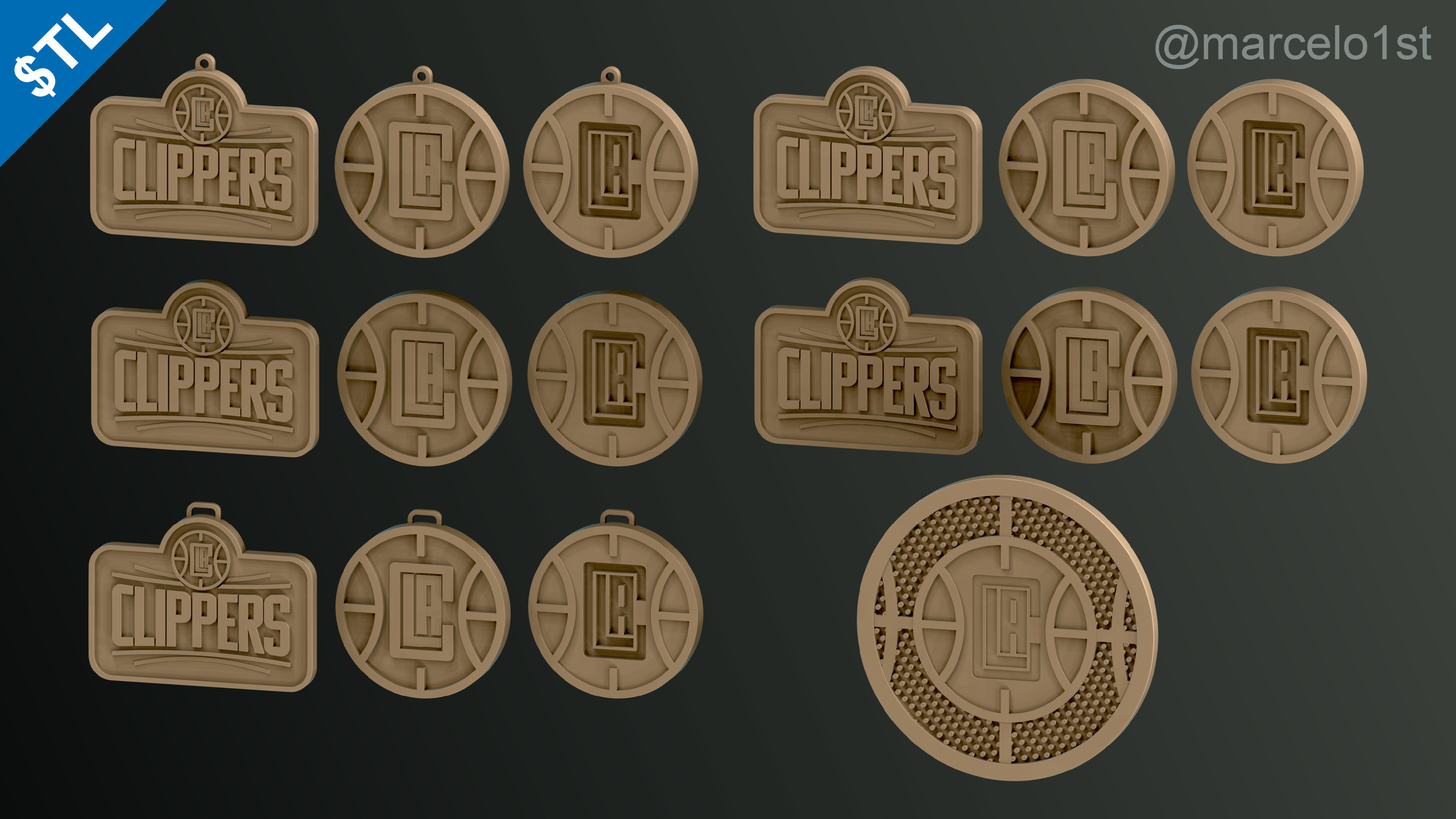 NBA PACIFIC - Los Angeles Clippers Pack 3D print model_8