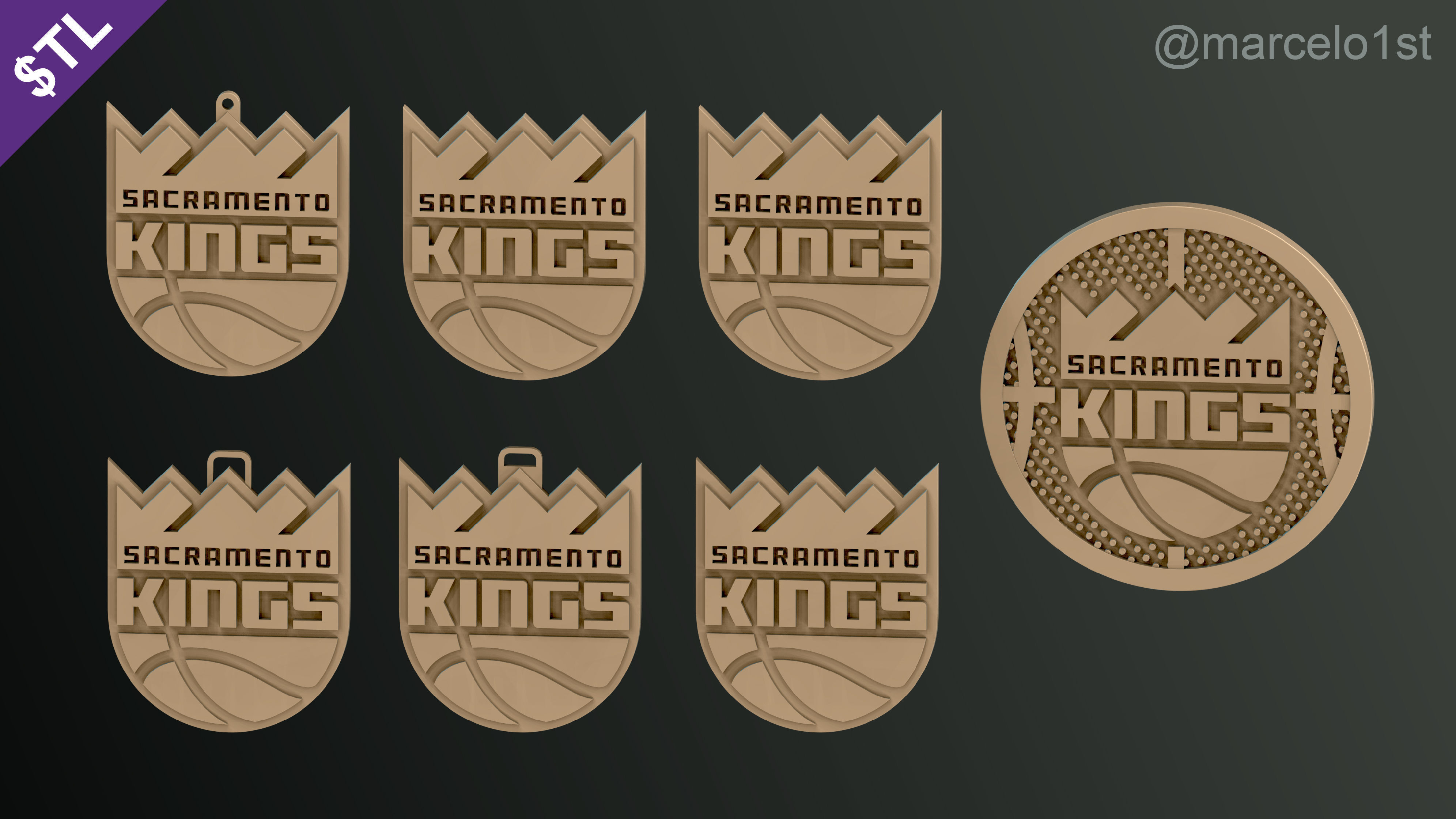 NBA PACIFIC - Sacramento Kings Pack 3D print model_6