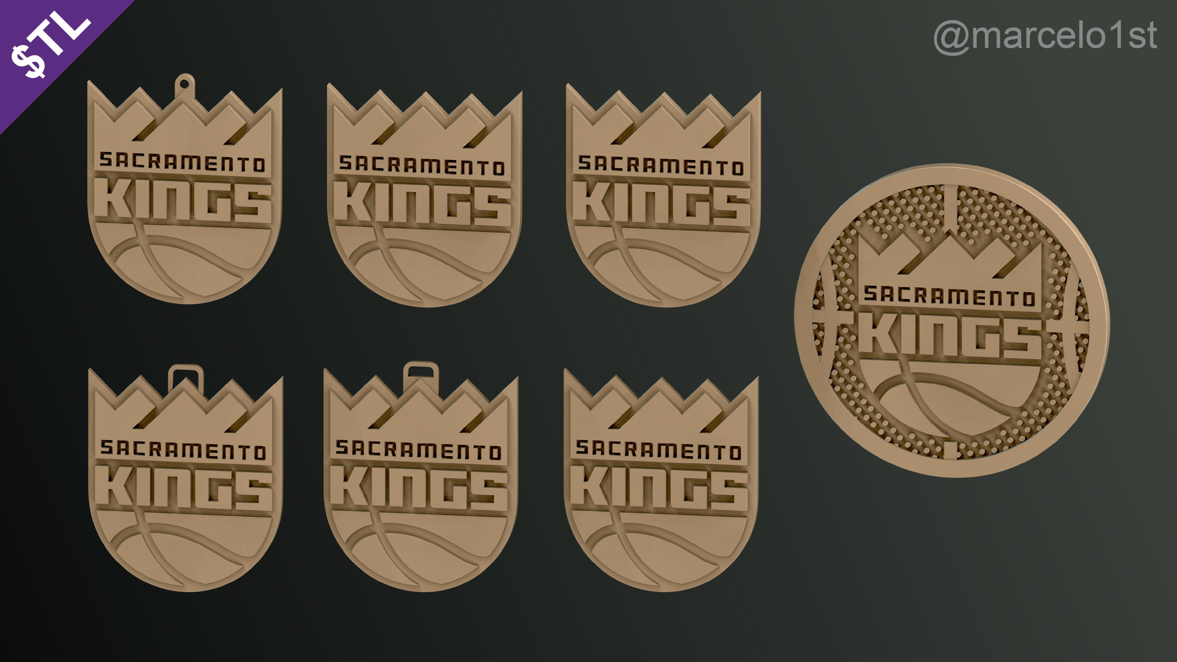 NBA PACIFIC - Sacramento Kings Pack 3D print model_7
