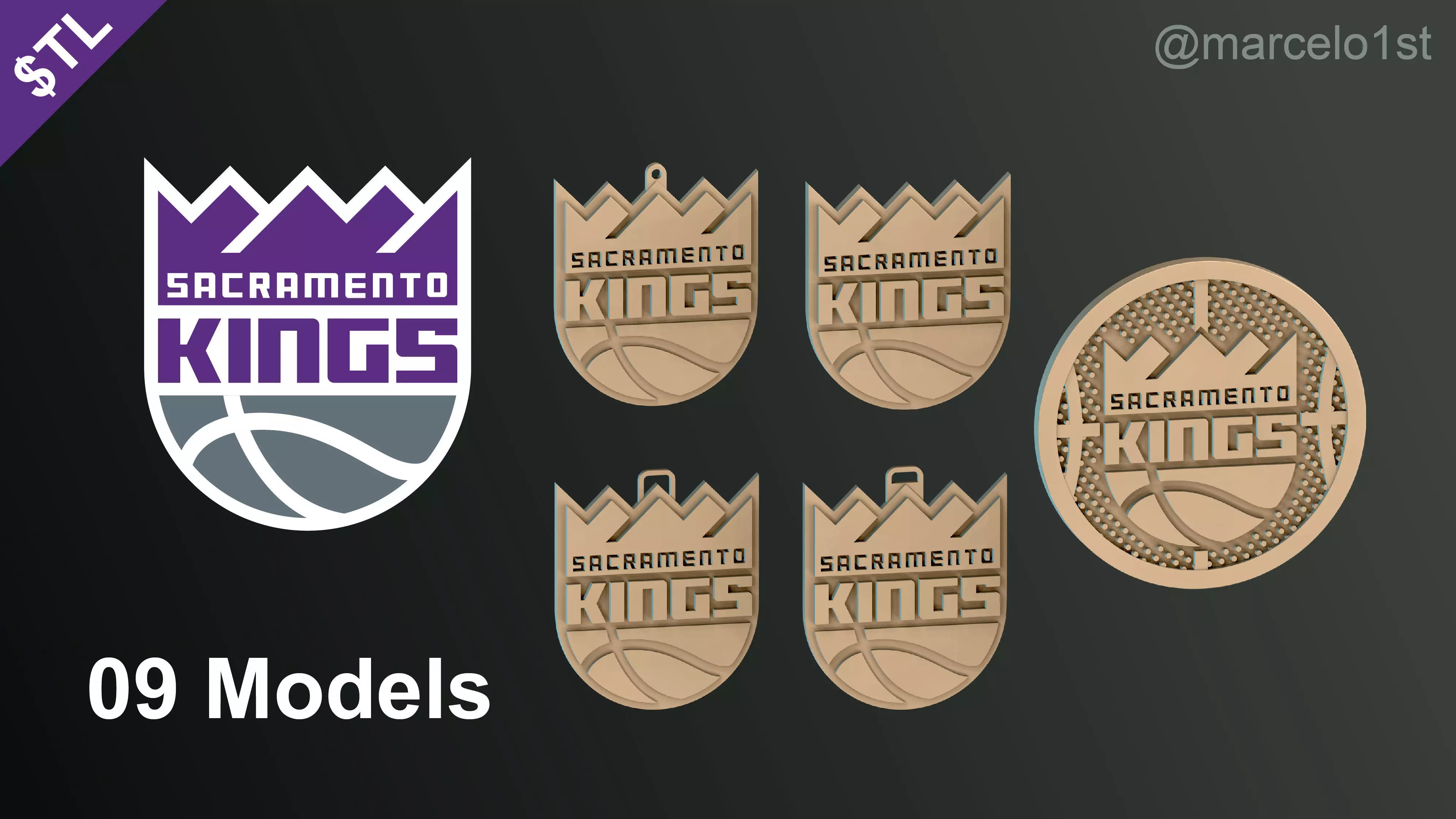 NBA PACIFIC - Sacramento Kings Pack 3D print model_0