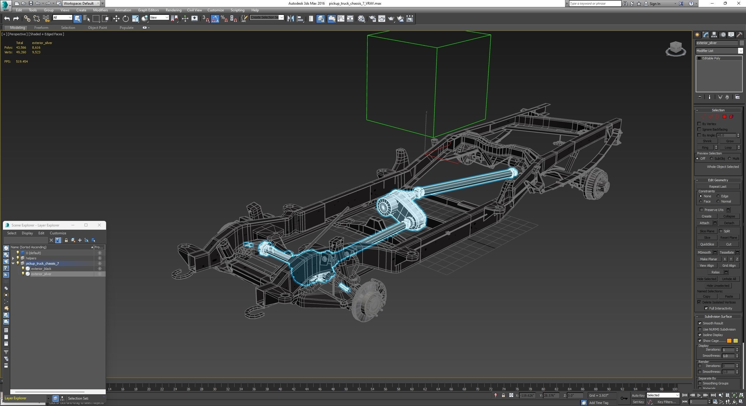 PICKUP TRUCK CHASSIS 7 3D model_11
