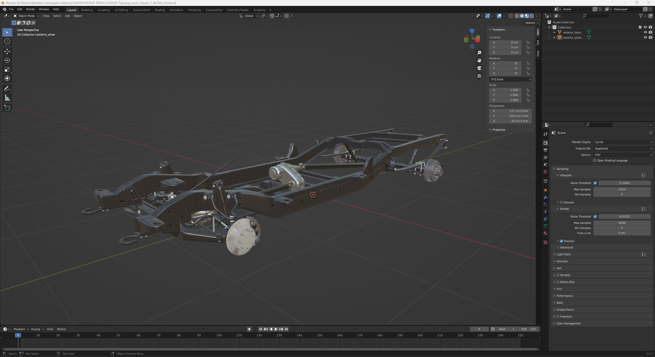 PICKUP TRUCK CHASSIS 7 3D model_12