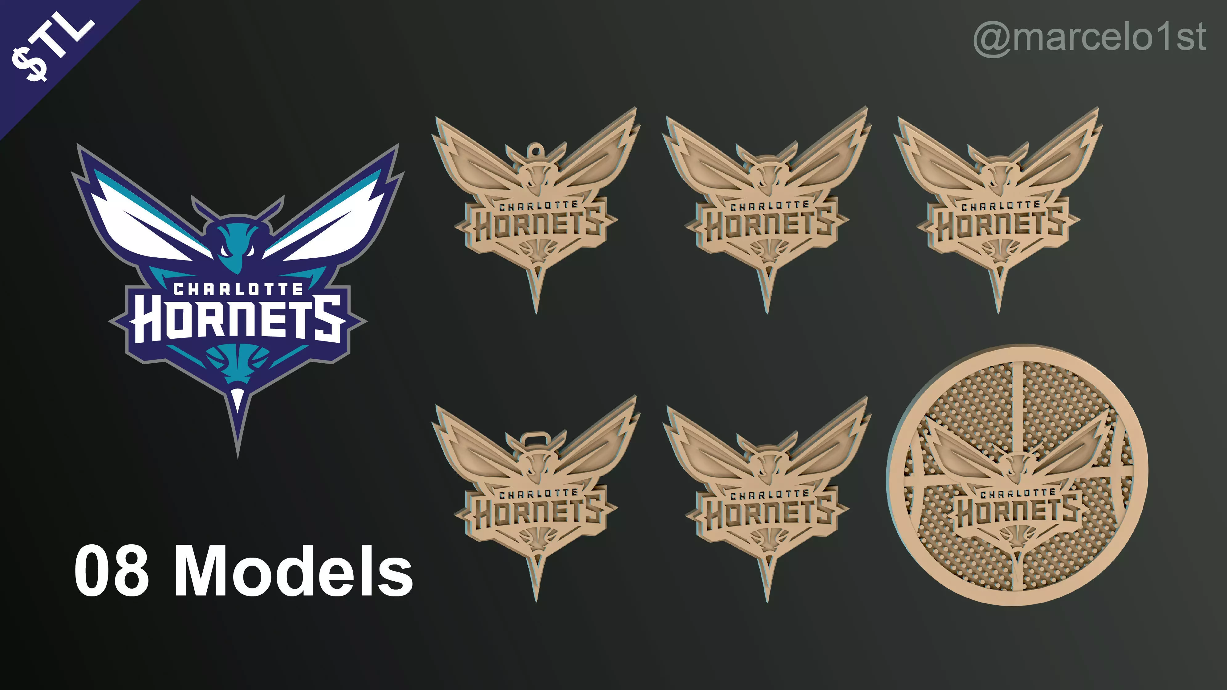 NBA SOUTHEAST - Charlotte Hornets Pack 3D print model_0