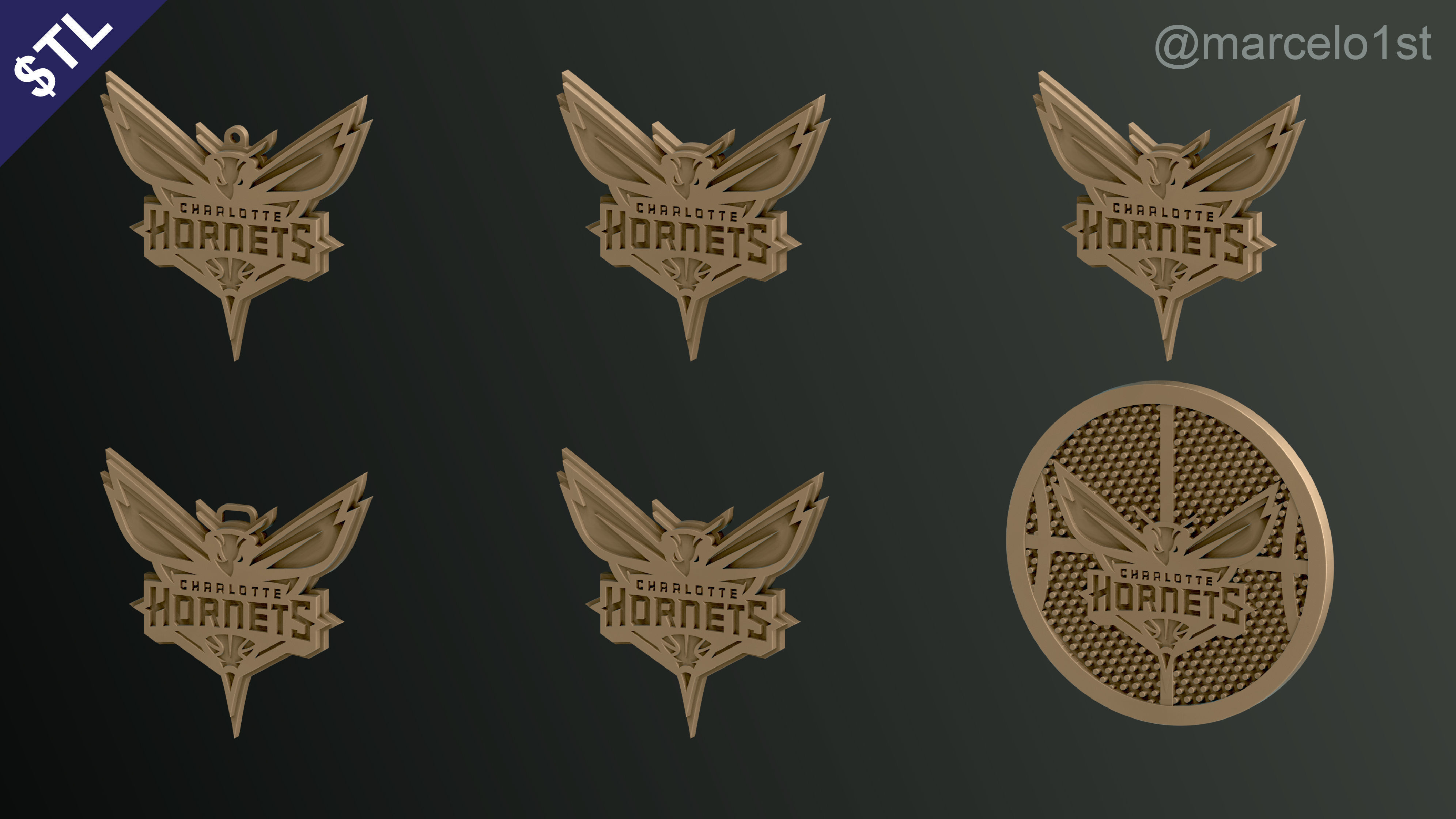 NBA SOUTHEAST - Charlotte Hornets Pack 3D print model_9