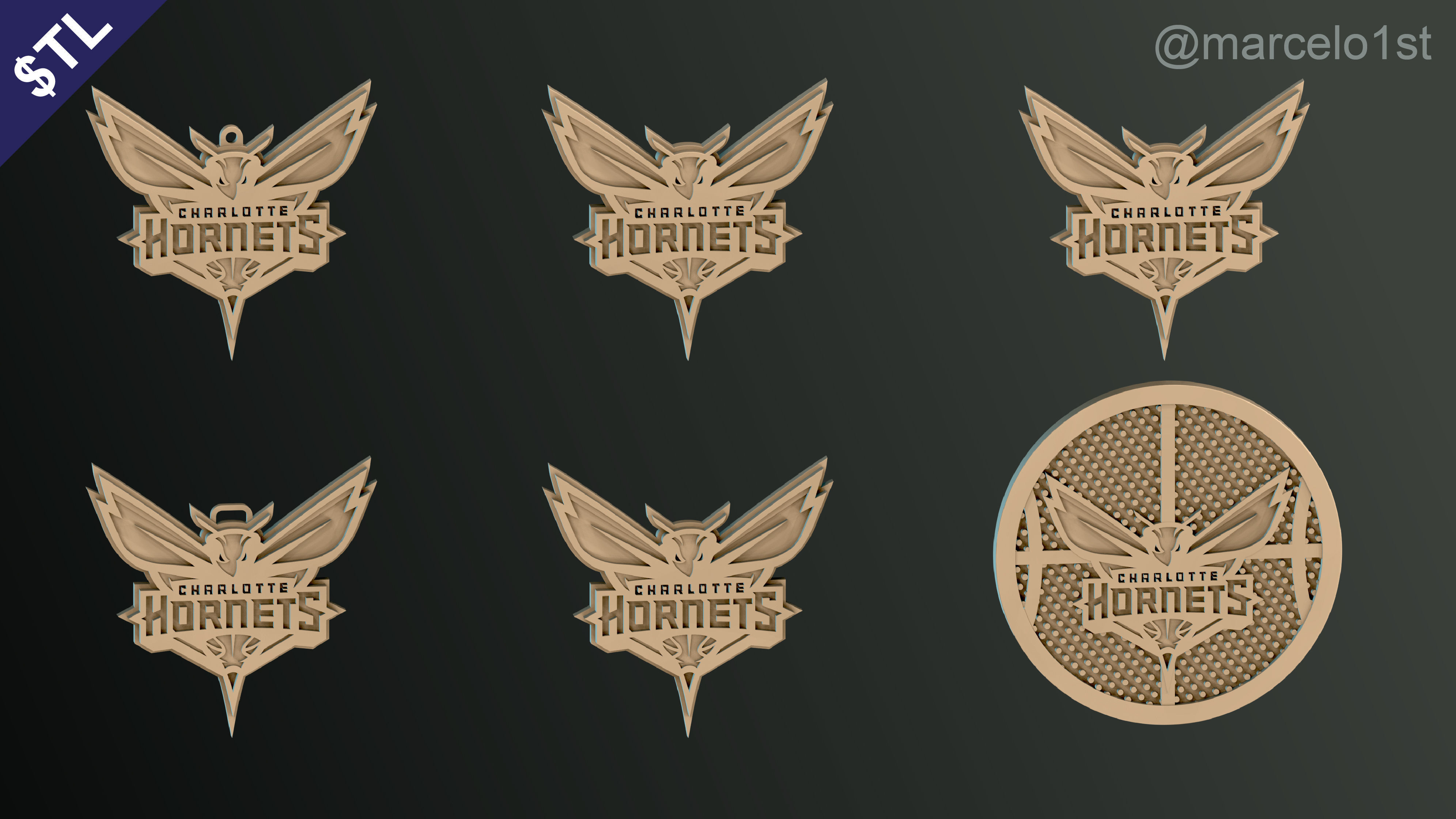 NBA SOUTHEAST - Charlotte Hornets Pack 3D print model_38