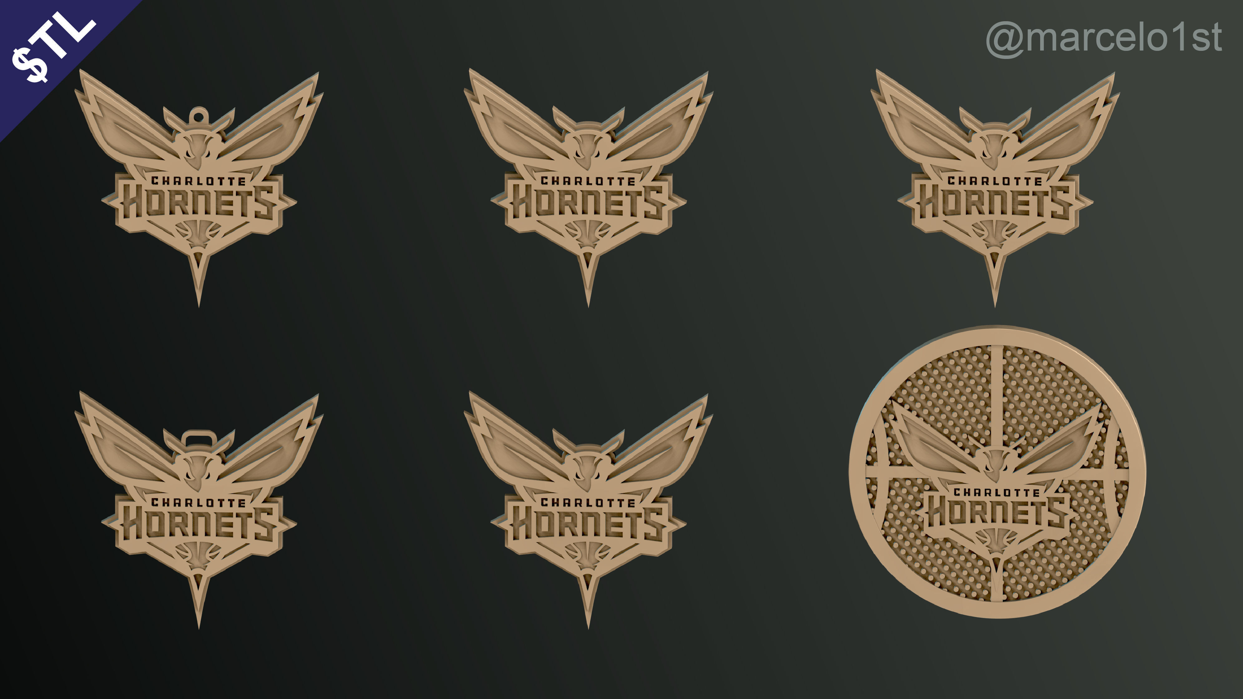 NBA SOUTHEAST - Charlotte Hornets Pack 3D print model_41