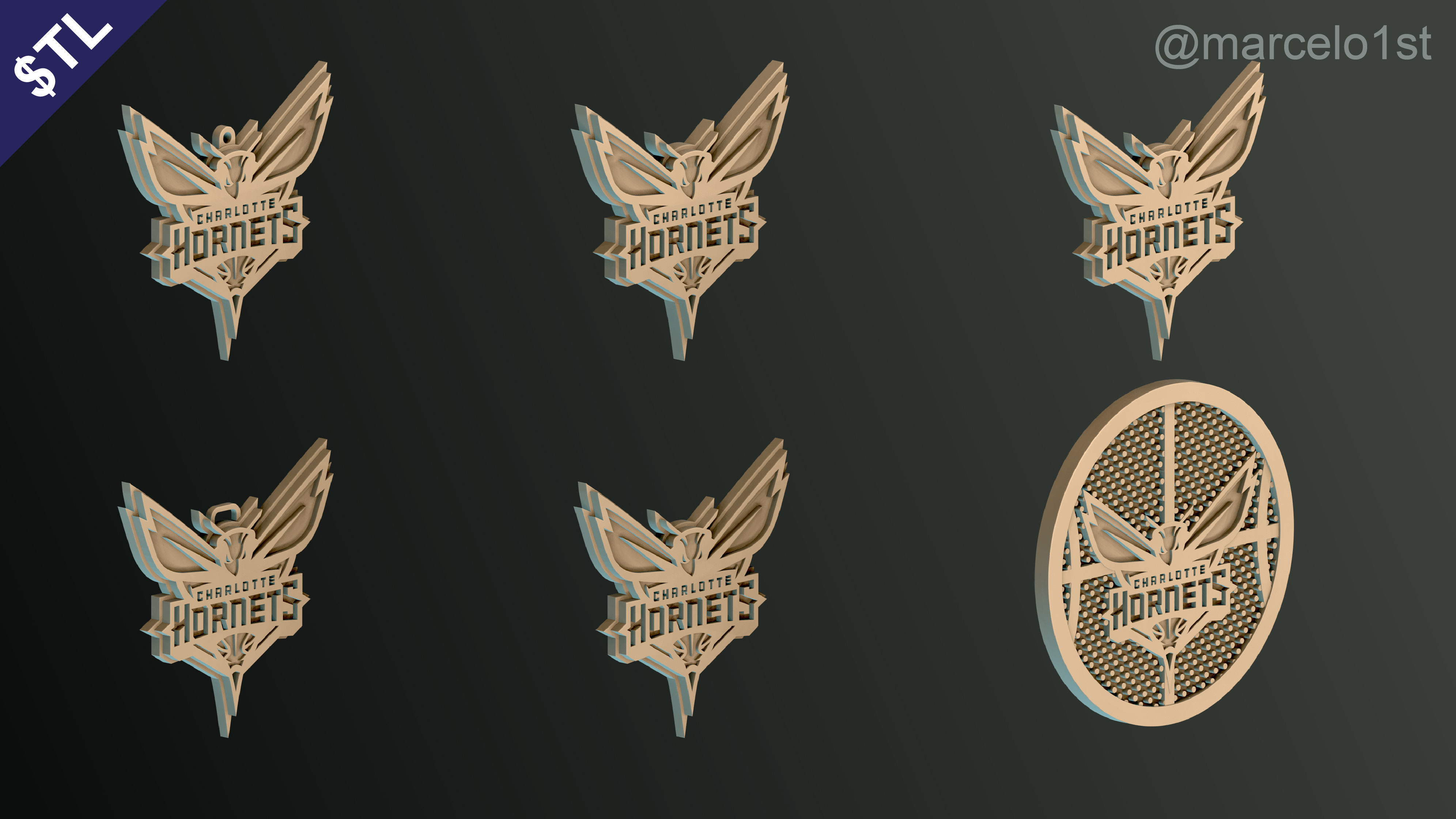 NBA SOUTHEAST - Charlotte Hornets Pack 3D print model_33