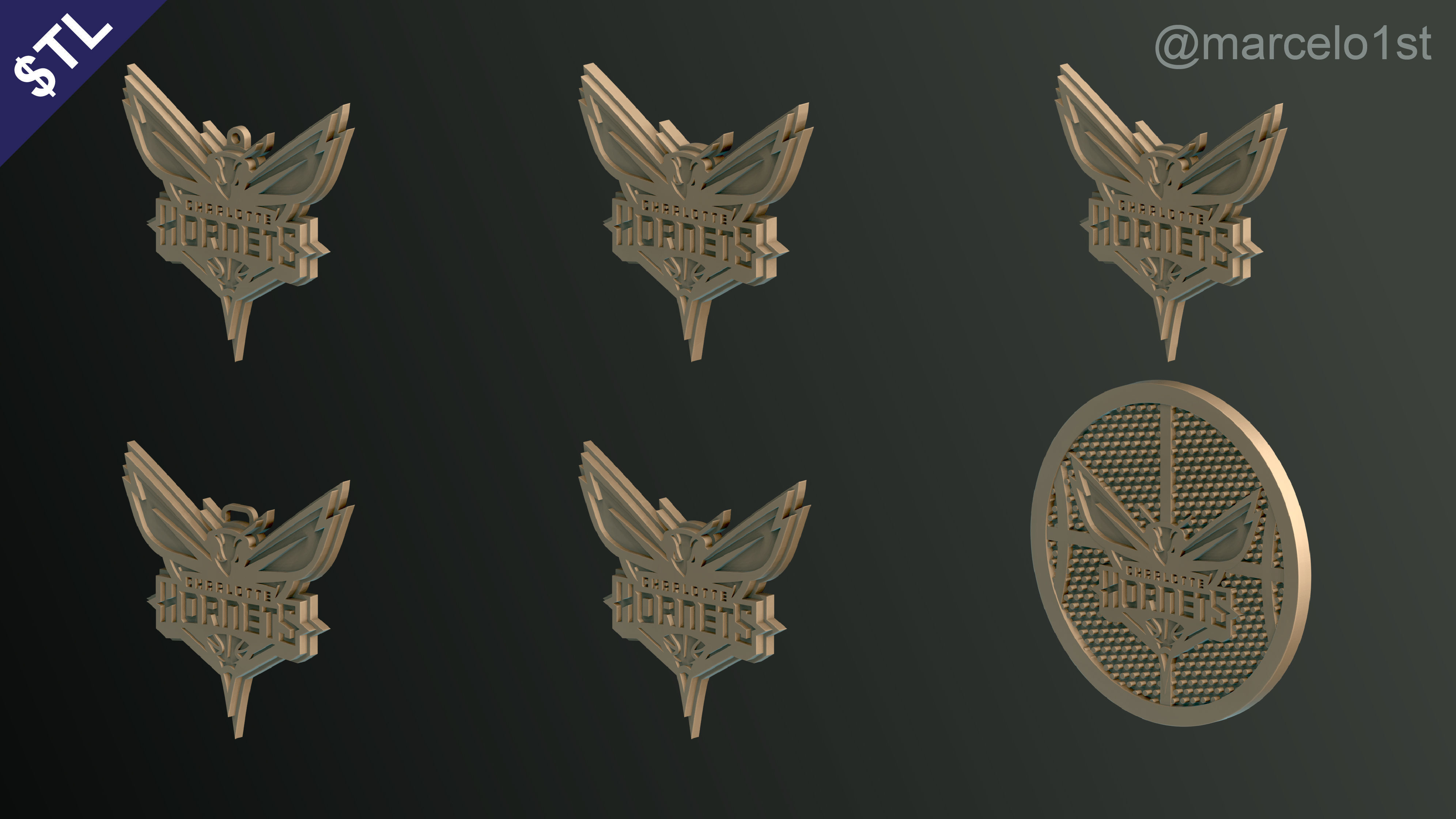 NBA SOUTHEAST - Charlotte Hornets Pack 3D print model_11
