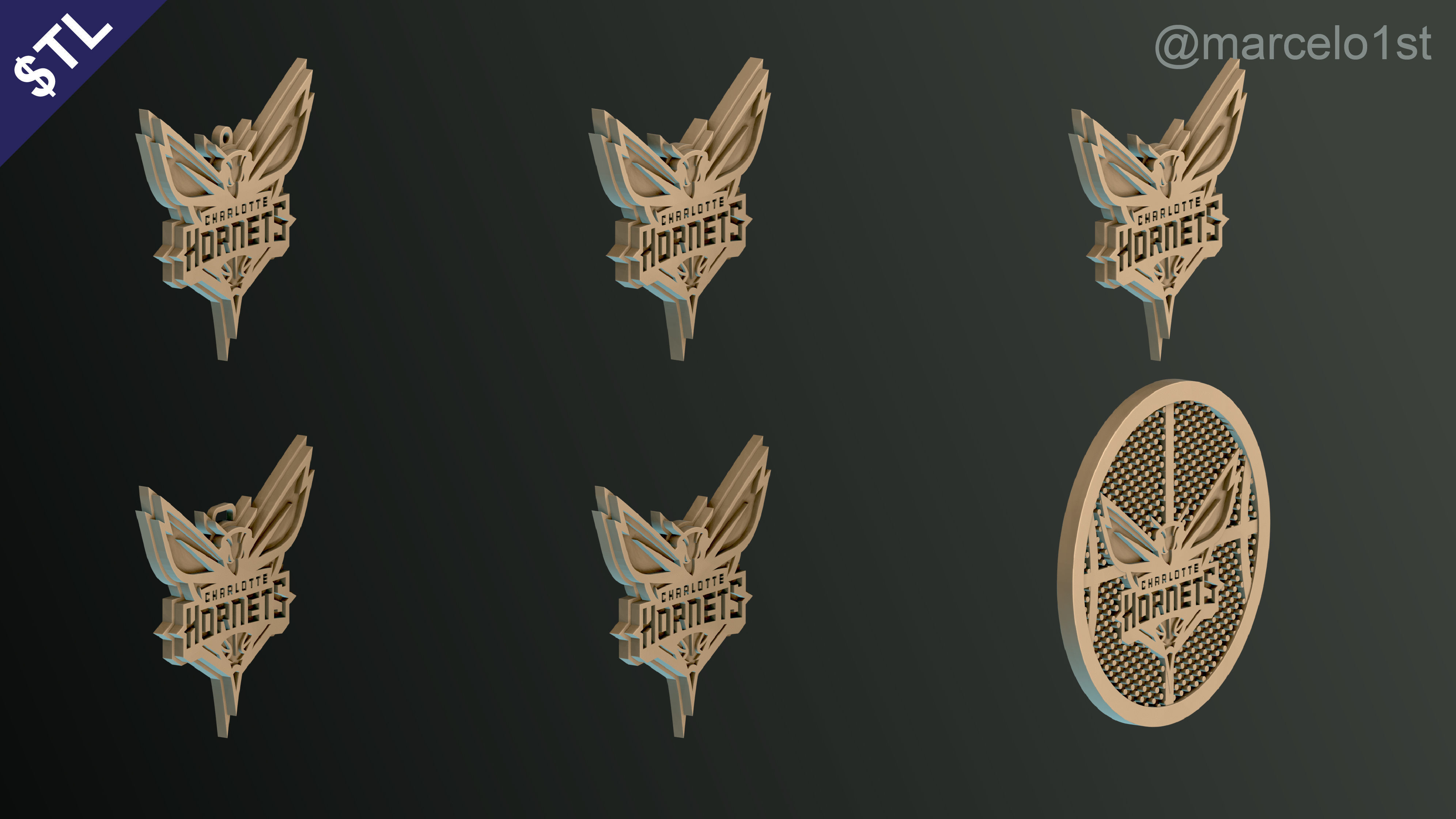 NBA SOUTHEAST - Charlotte Hornets Pack 3D print model_32