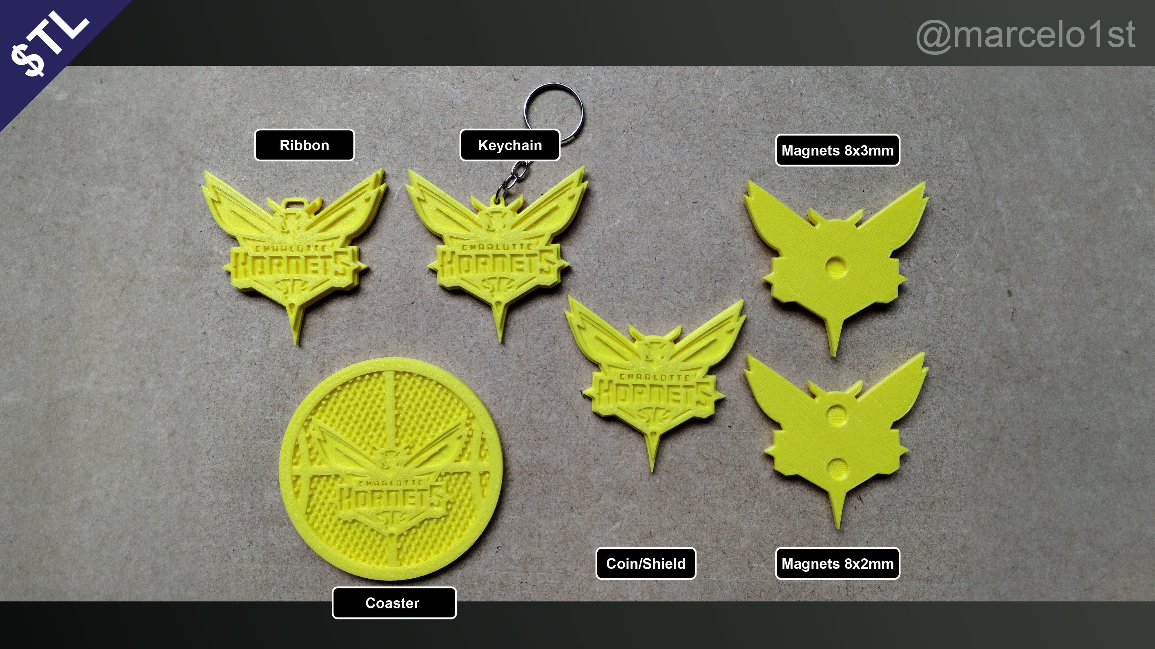 NBA SOUTHEAST - Charlotte Hornets Pack 3D print model_1