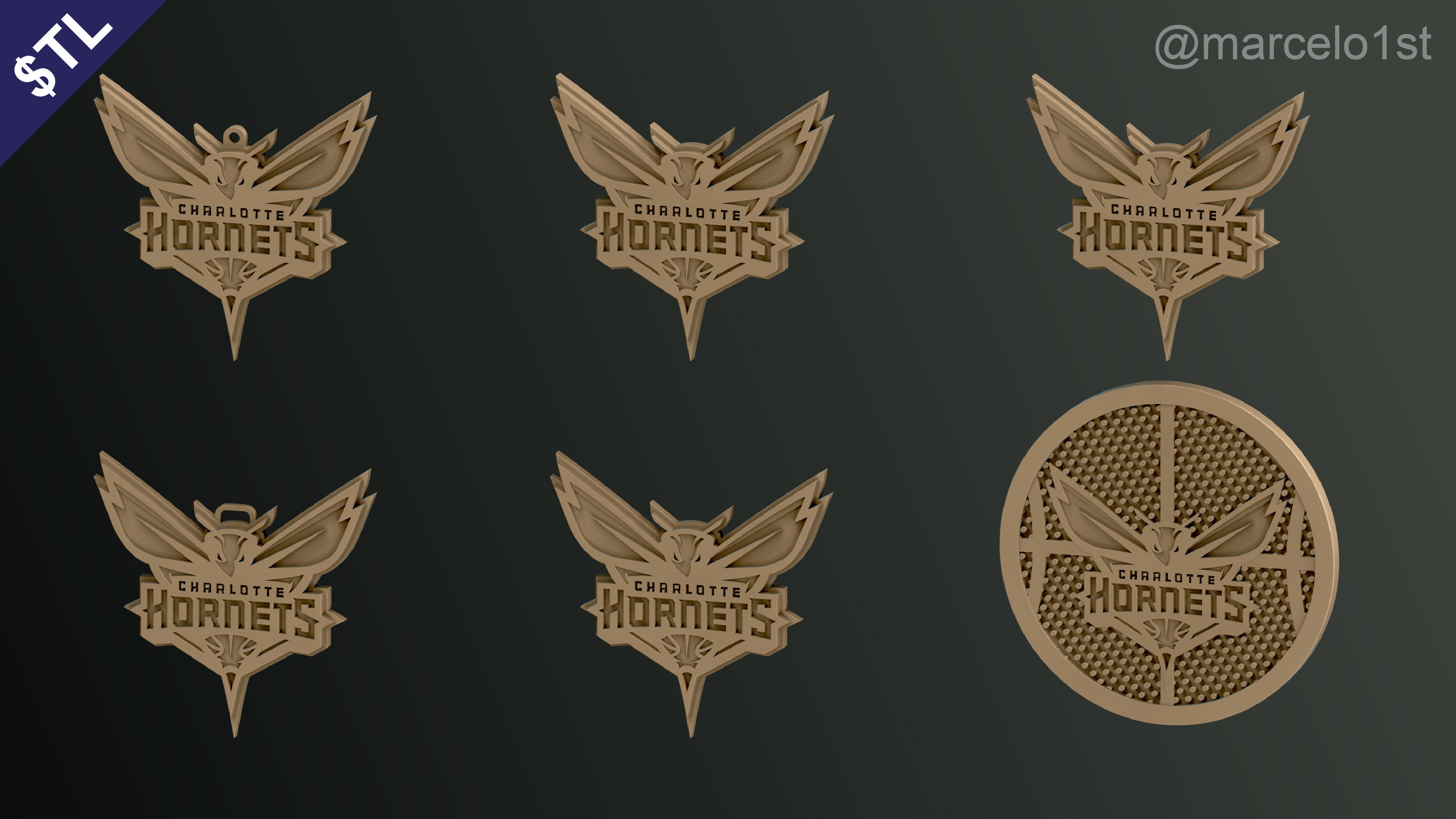 NBA SOUTHEAST - Charlotte Hornets Pack 3D print model_8