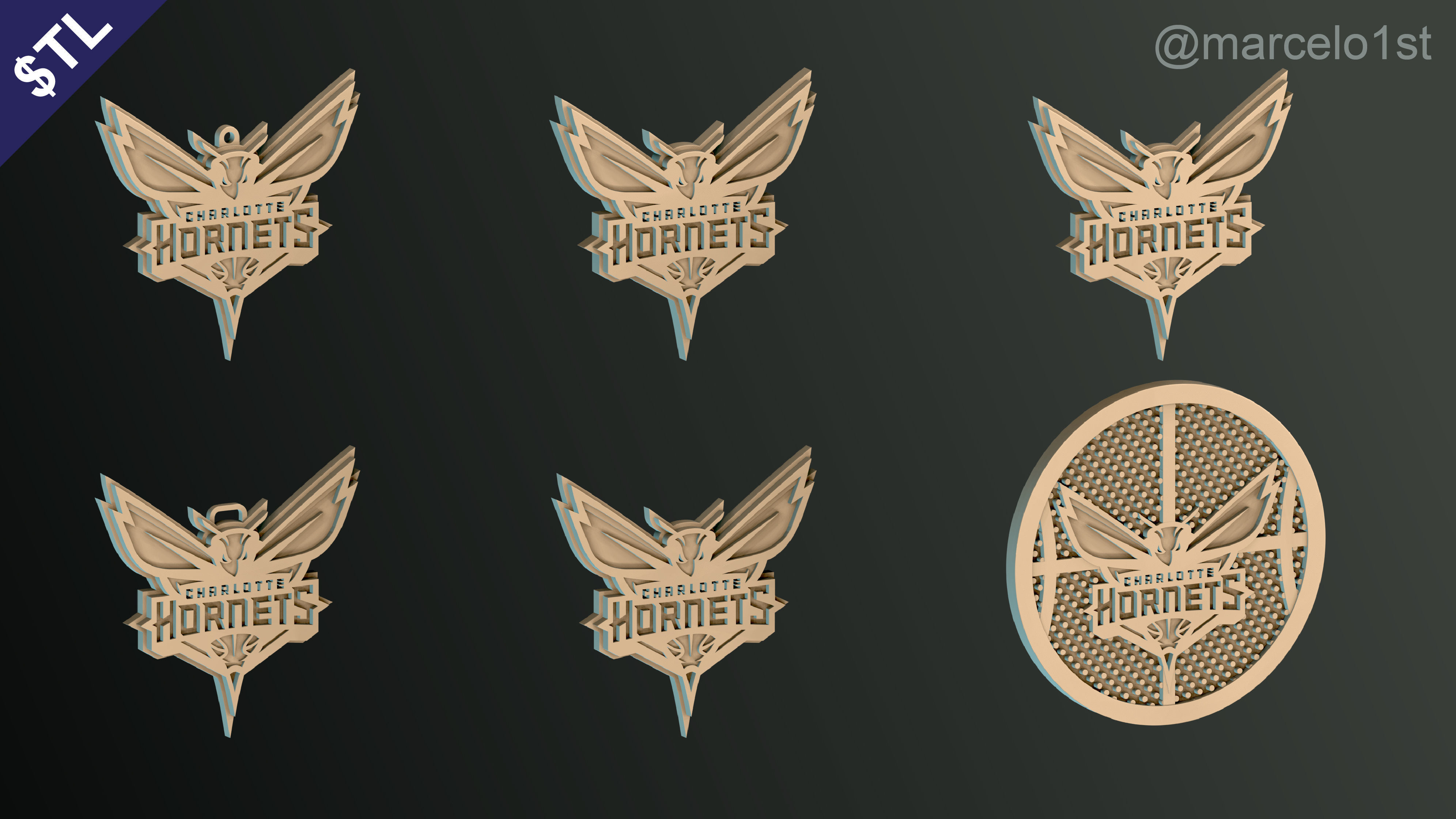 NBA SOUTHEAST - Charlotte Hornets Pack 3D print model_35