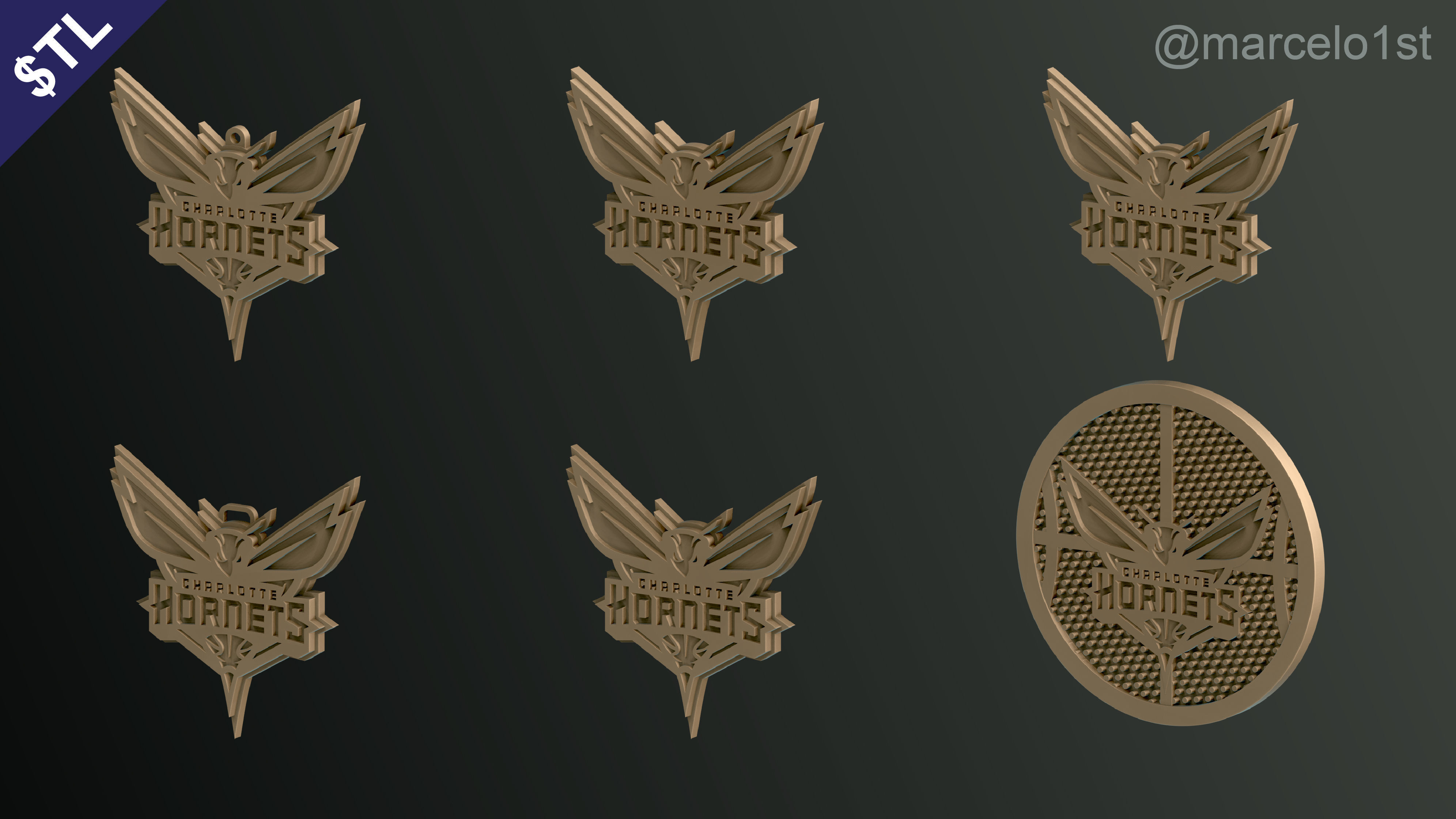 NBA SOUTHEAST - Charlotte Hornets Pack 3D print model_10