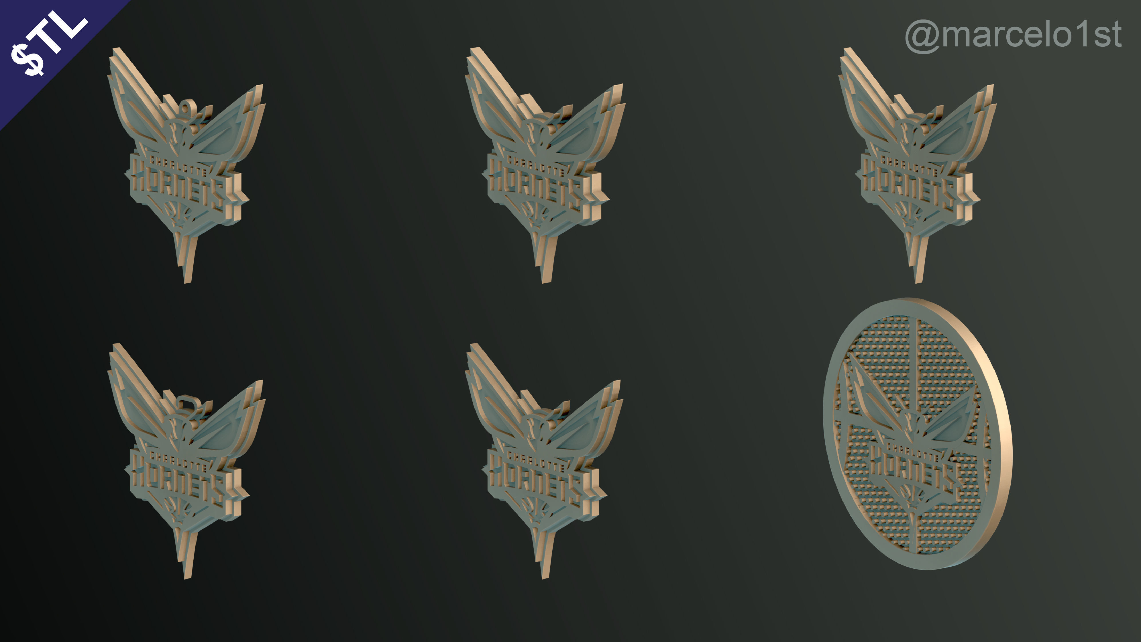 NBA SOUTHEAST - Charlotte Hornets Pack 3D print model_12