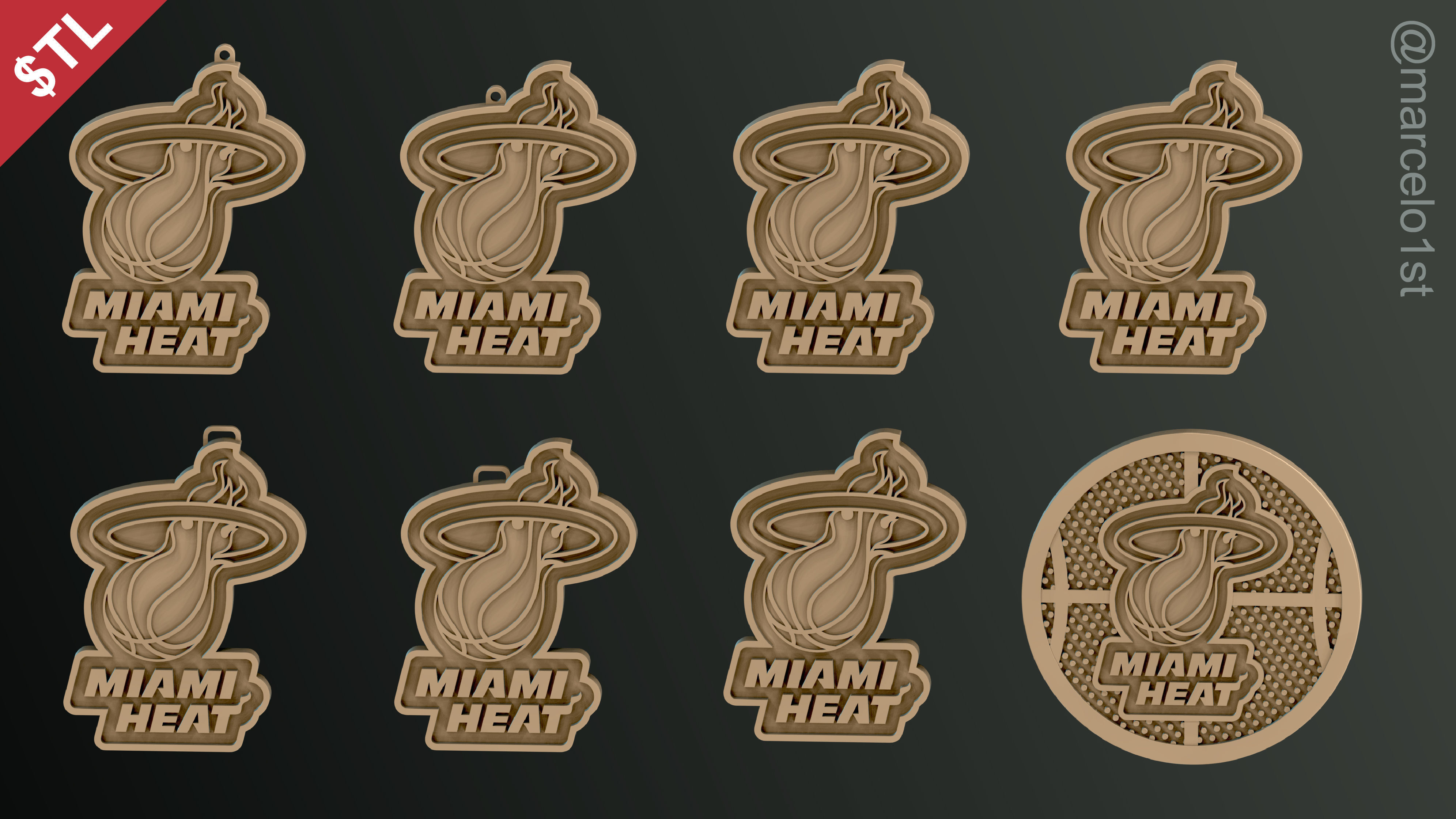 NBA SOUTHEAST - Miami Heat Pack 3D print model_42