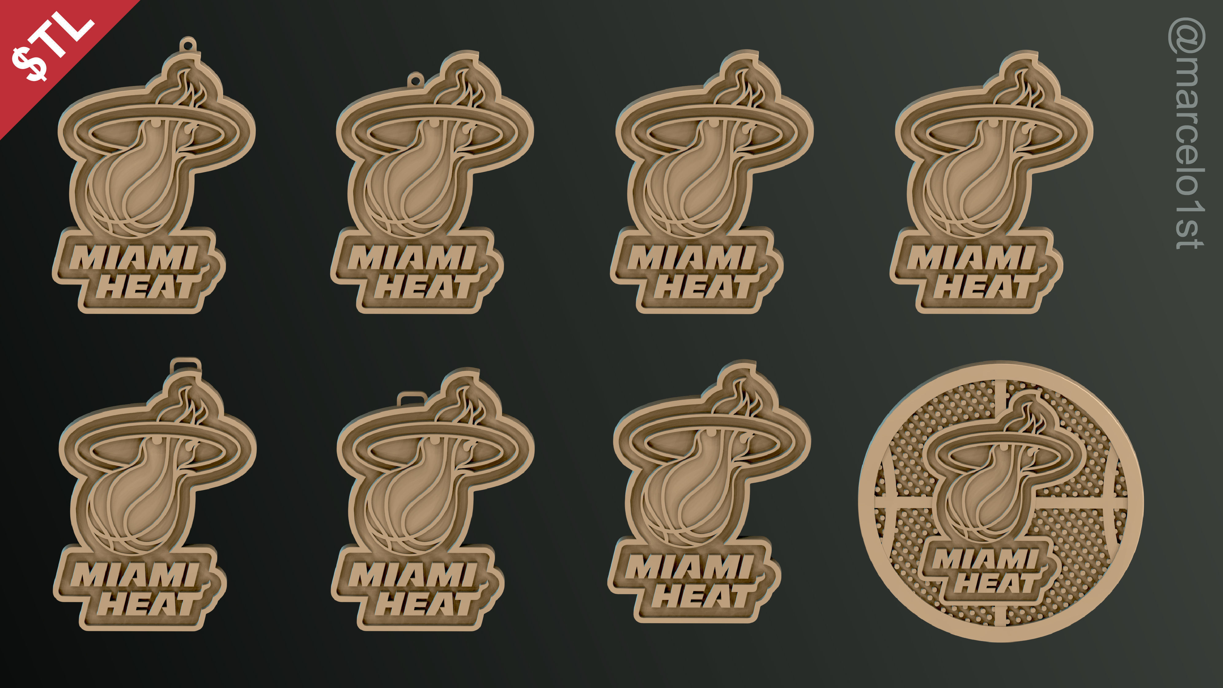 NBA SOUTHEAST - Miami Heat Pack 3D print model_4