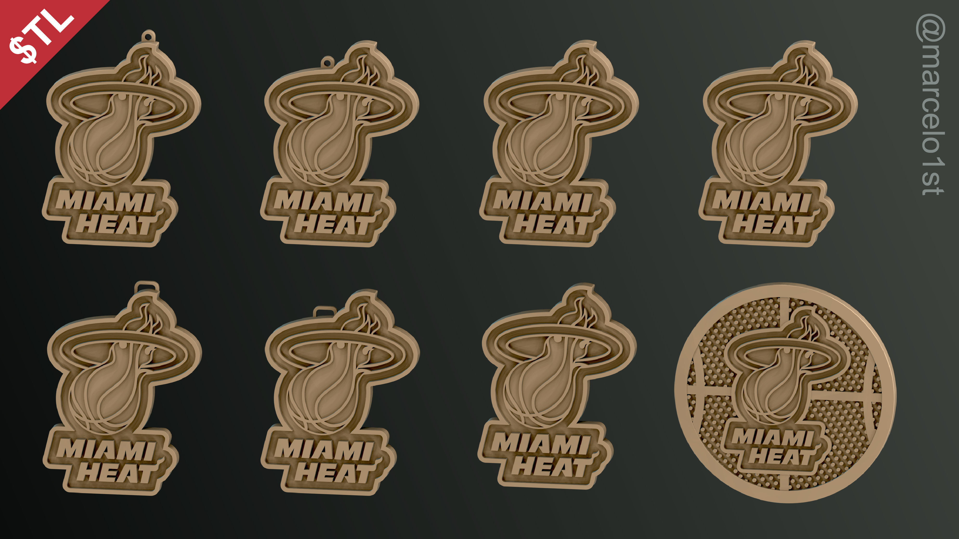 NBA SOUTHEAST - Miami Heat Pack 3D print model_7