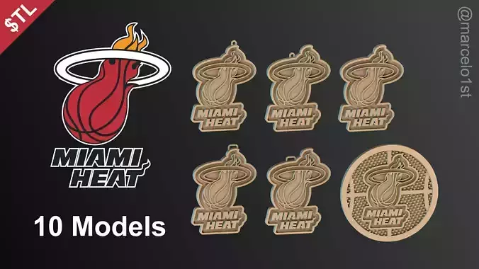 NBA SOUTHEAST - Miami Heat Pack 3D print model