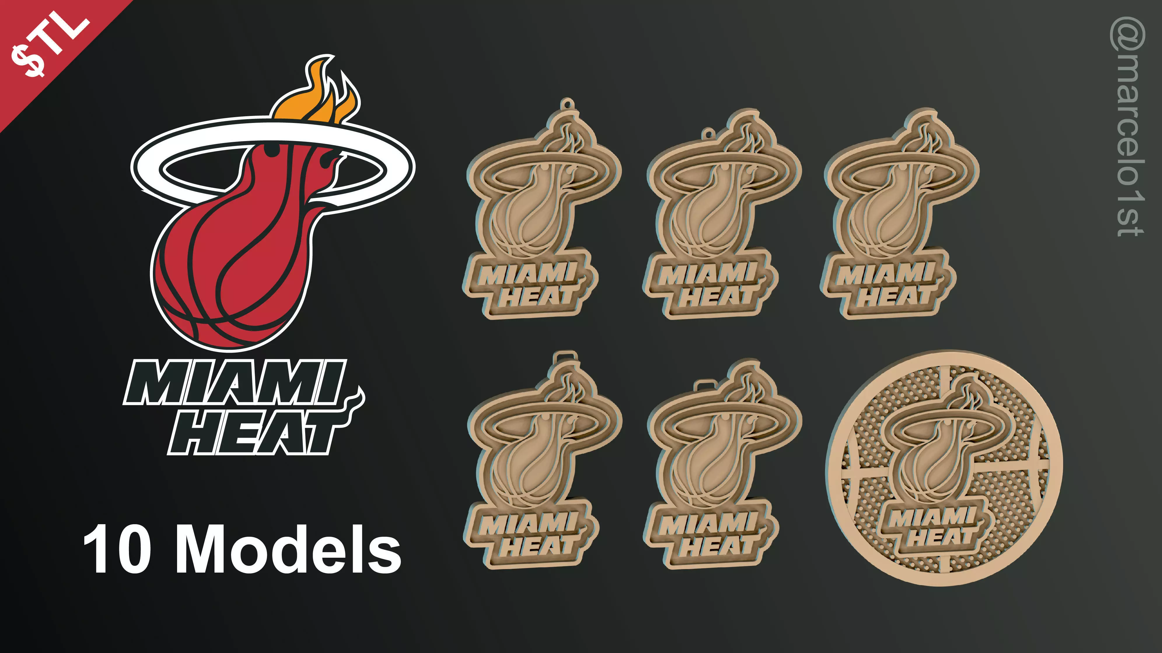 NBA SOUTHEAST - Miami Heat Pack 3D print model_0
