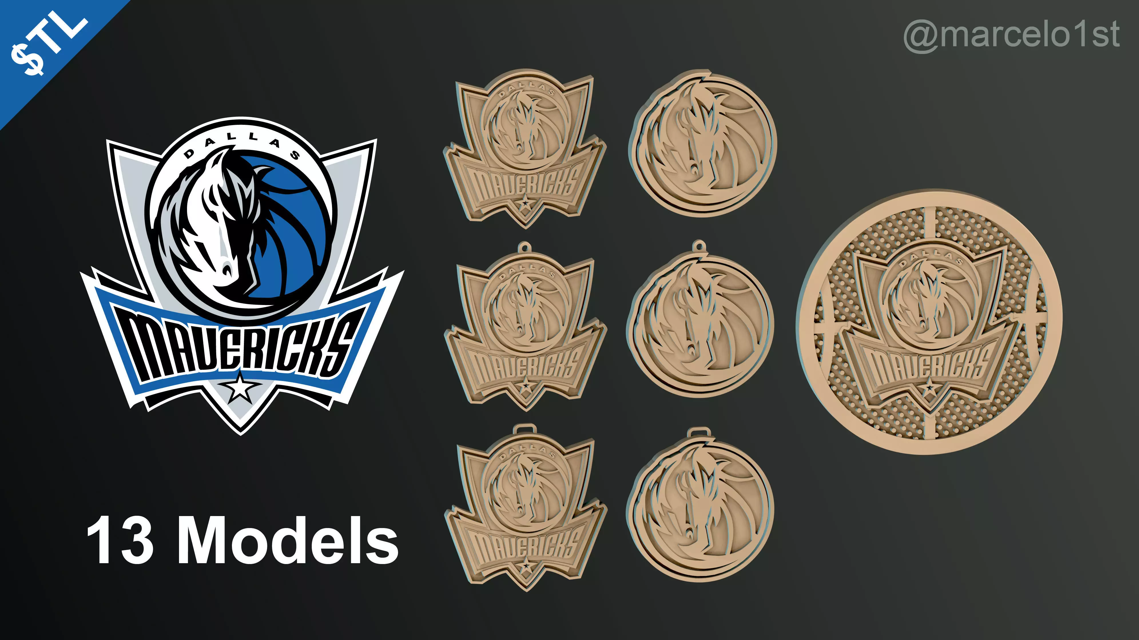 NBA SOUTHWEST - Dallas Mavericks Pack 3D print model_0