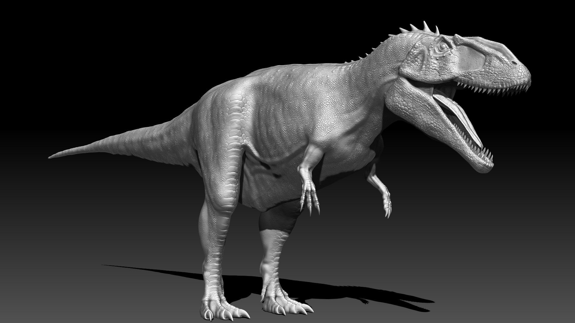 Dinosaur Carcharodontosaurus Sculpt Project 3D model_1