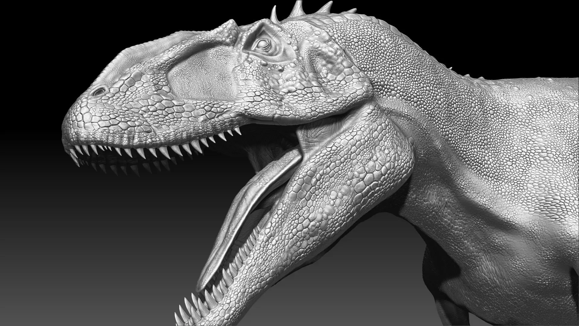Dinosaur Carcharodontosaurus Sculpt Project 3D model_0
